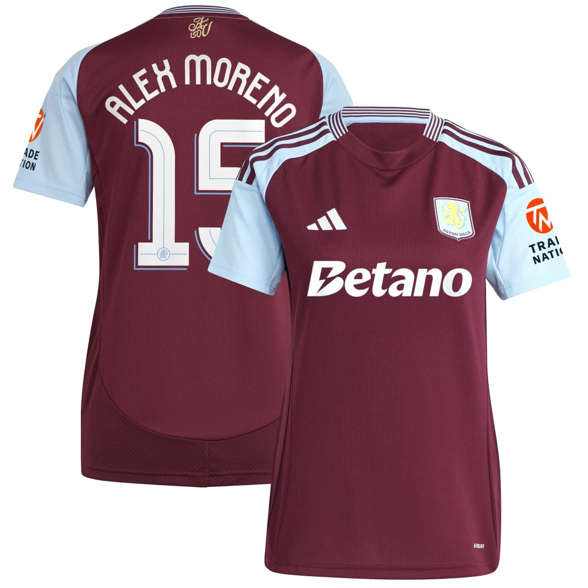 aston villa adidas home shirt 2024-25 – womens with alex moreno 15 cup printing Collection | Official Aston Villa Jerseys