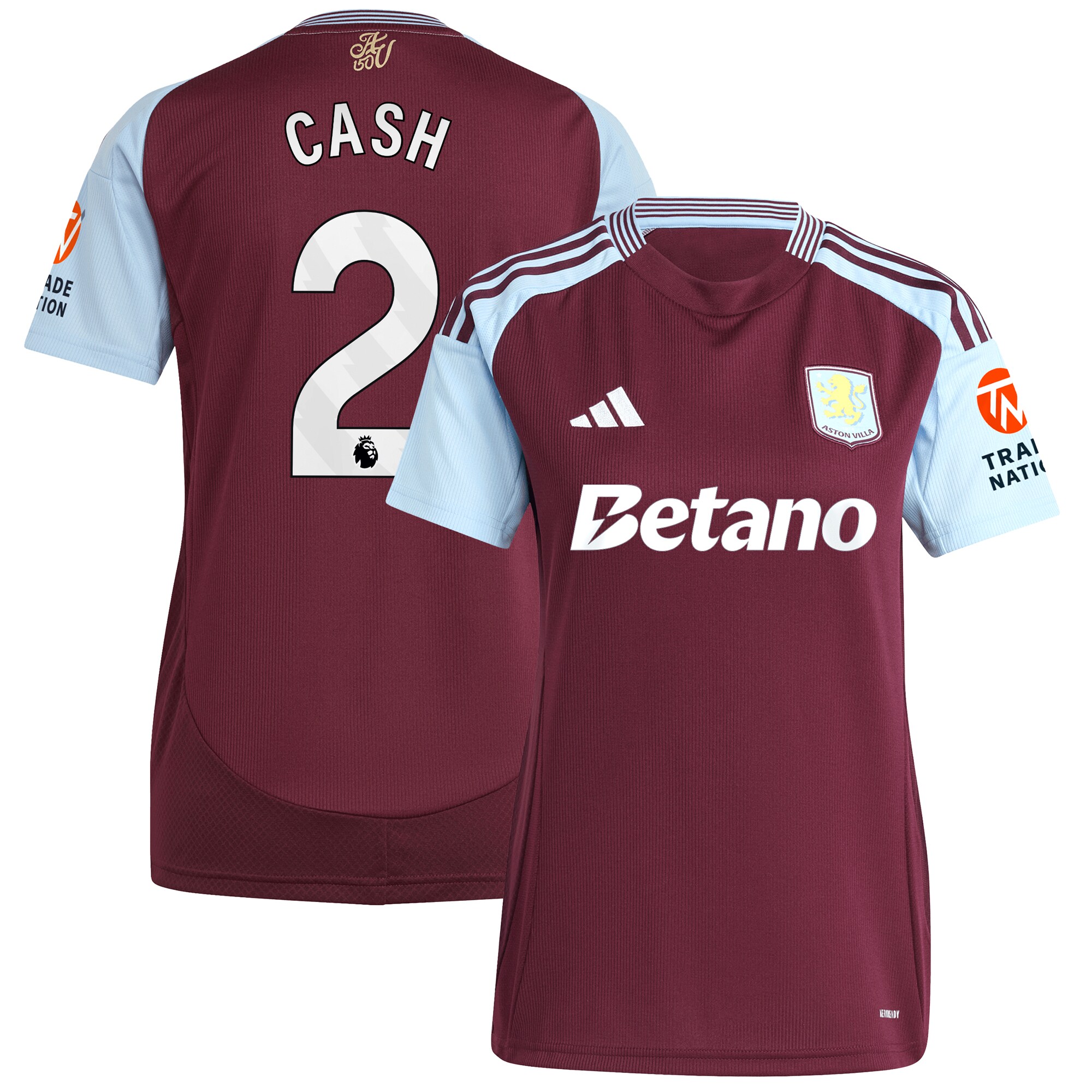 aston villa adidas home shirt 2024-25 – womens with cash 2 printing Collection | Official Aston Villa Jerseys