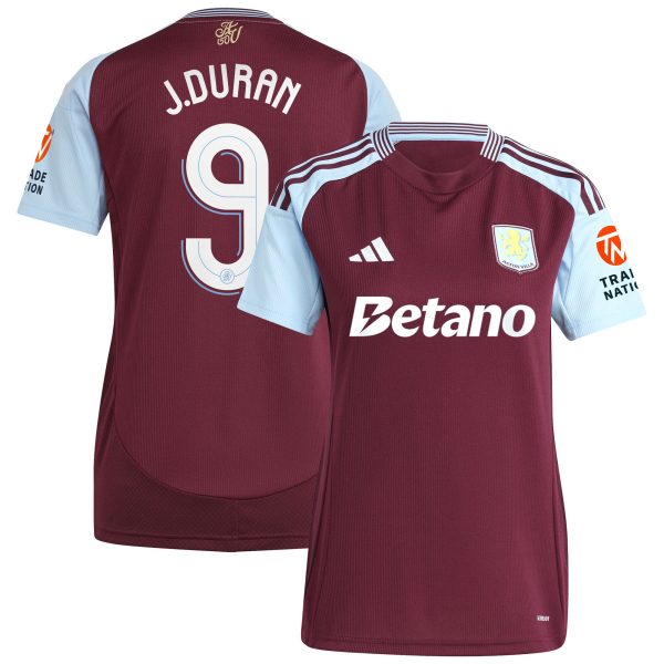 aston villa adidas home shirt 2024-25 – womens with j.duran 9 cup printing Collection | Official Aston Villa Jerseys