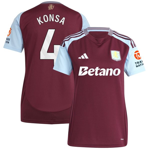 aston villa adidas home shirt 2024-25 – womens with konsa 4 printing Collection | Official Aston Villa Jerseys