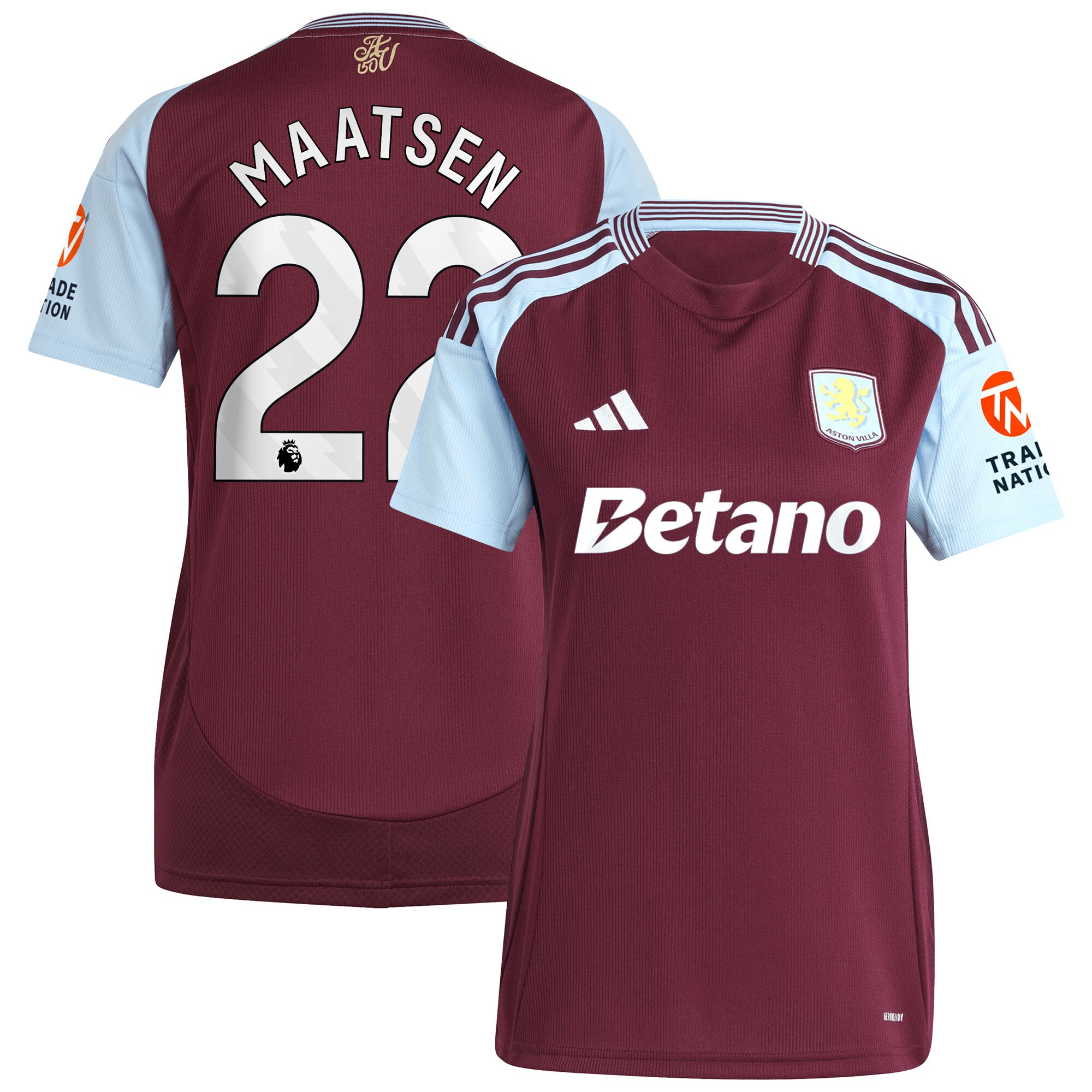 aston villa adidas home shirt 2024-25 – womens with maatsen 22 printing Collection | Official Aston Villa Jerseys