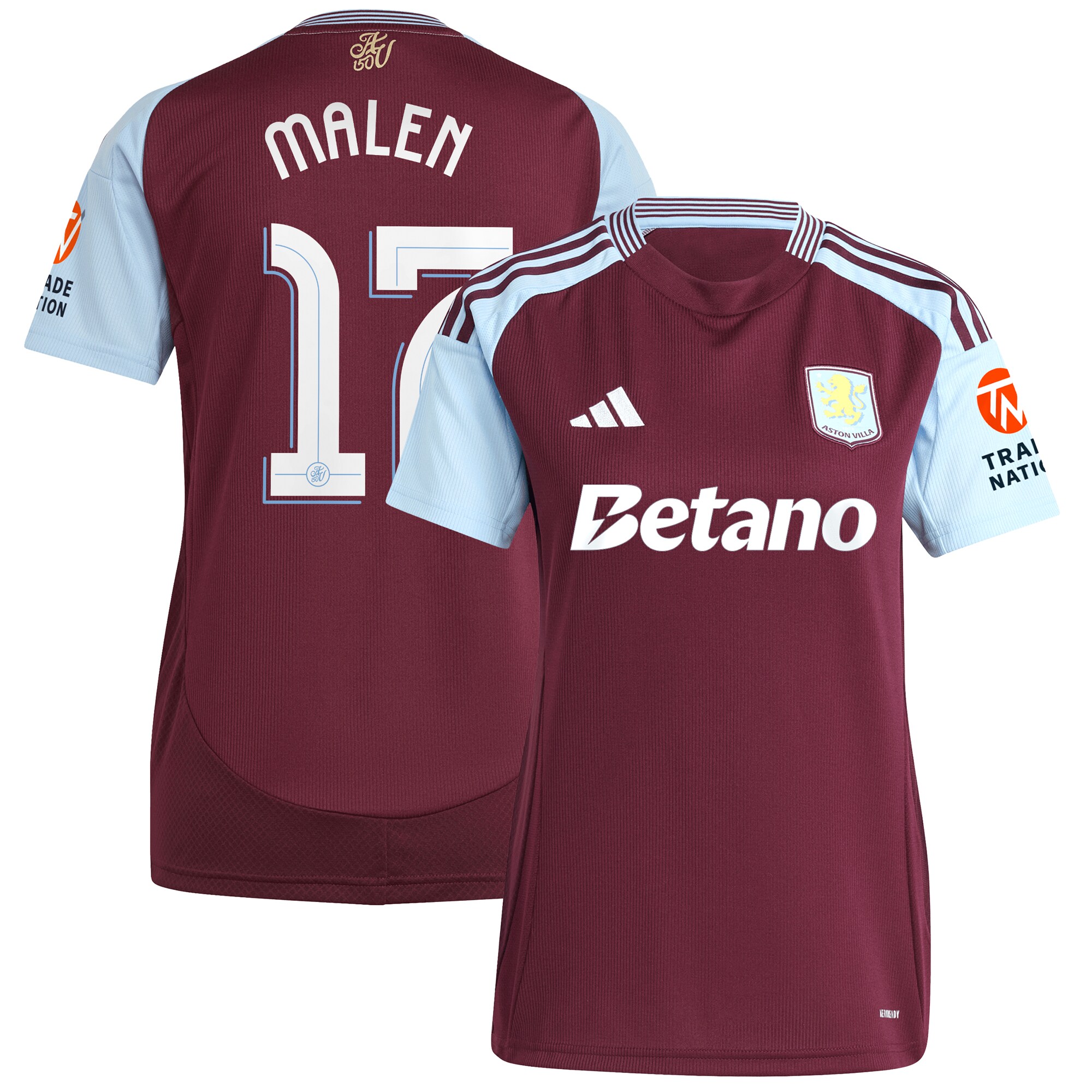 aston villa adidas home shirt 2024-25 – womens with malen 17 cup printing Collection | Official Aston Villa Jerseys