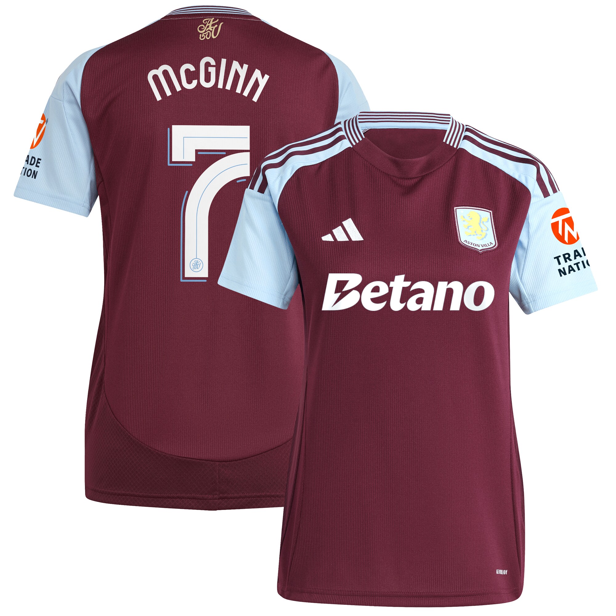 aston villa adidas home shirt 2024-25 – womens with mcginn 7 cup printing Collection | Official Aston Villa Jerseys