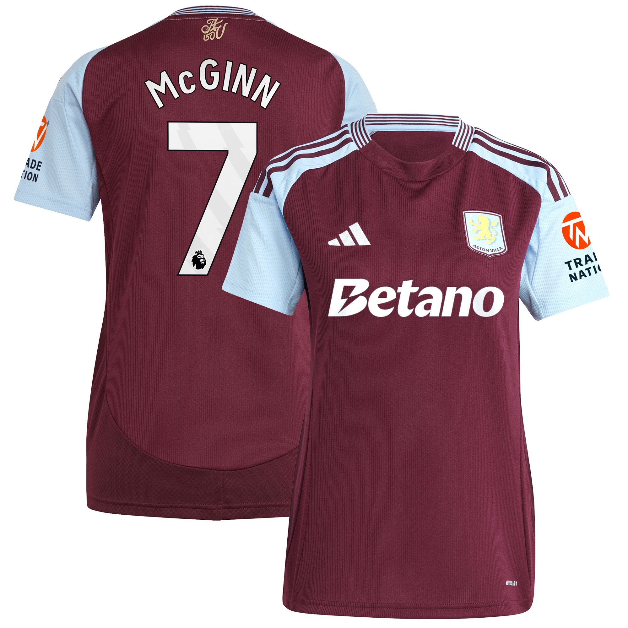 aston villa adidas home shirt 2024-25 – womens with mcginn 7 printing Collection | Official Aston Villa Jerseys