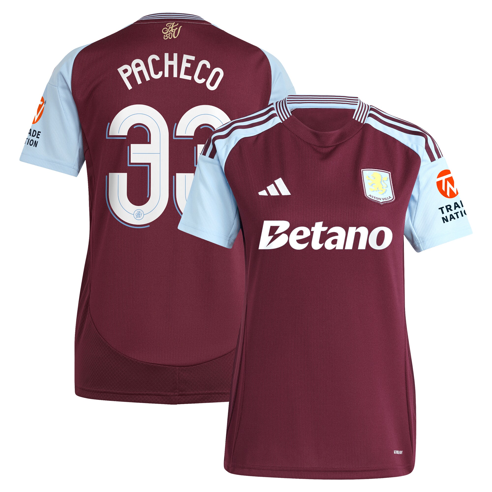 aston villa adidas home shirt 2024-25 – womens with pacheco 33 cup printing Collection | Official Aston Villa Jerseys