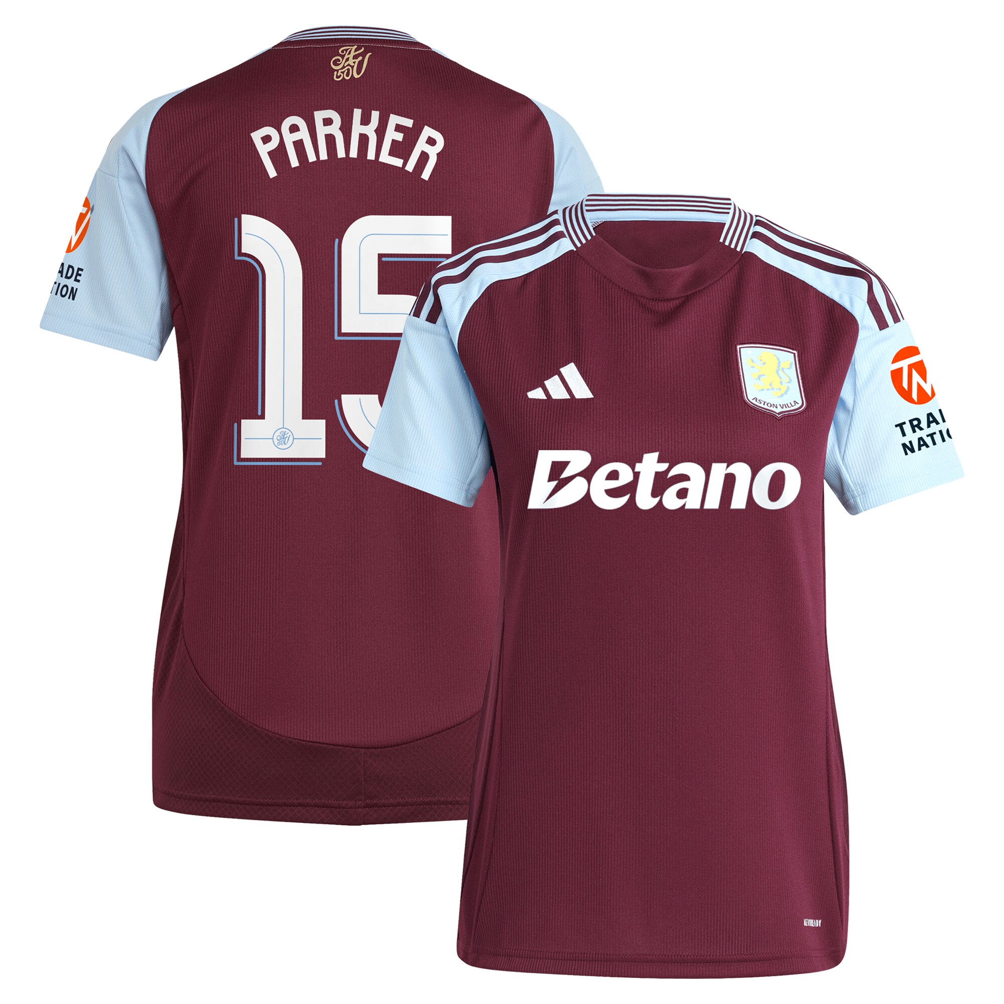 aston villa adidas home shirt 2024-25 – womens with parker 15 cup printing Collection | Official Aston Villa Jerseys