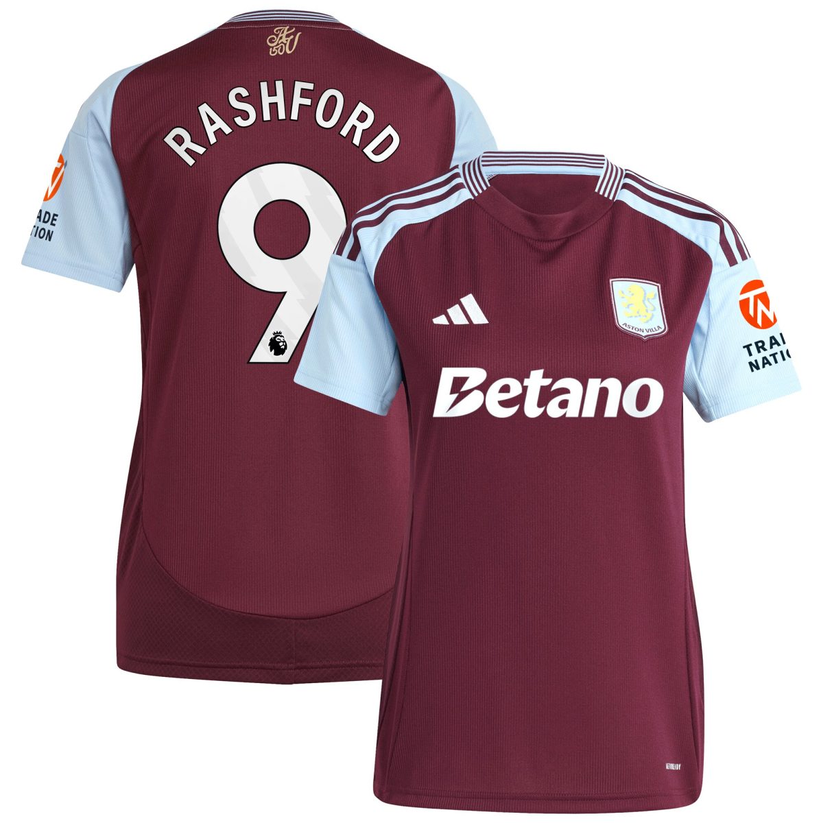 aston villa adidas home shirt 2024-25 – womens with rashford 9 printing Collection | Official Aston Villa Jerseys