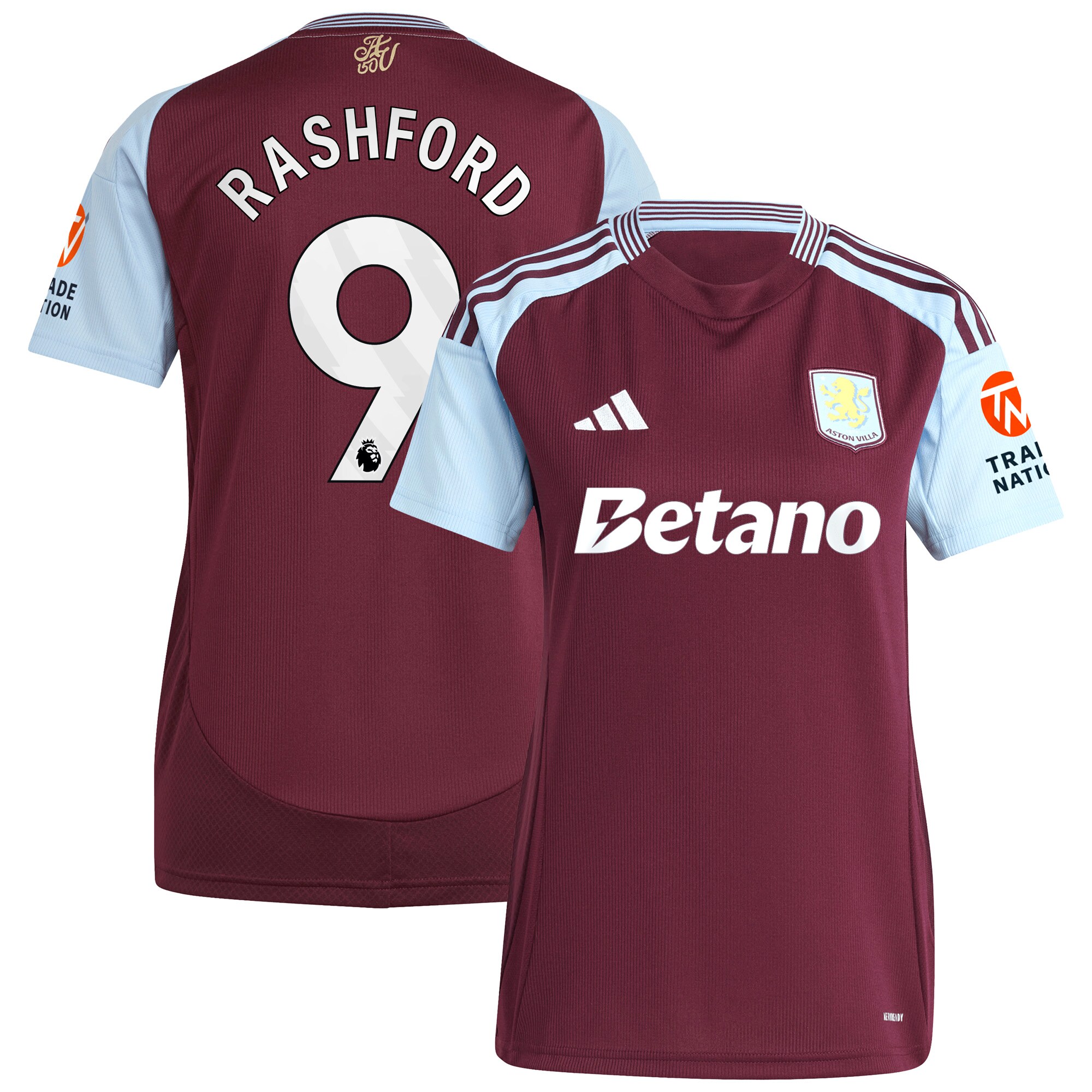 aston villa adidas home shirt 2024-25 – womens with rashford 9 printing Collection | Official Aston Villa Jerseys