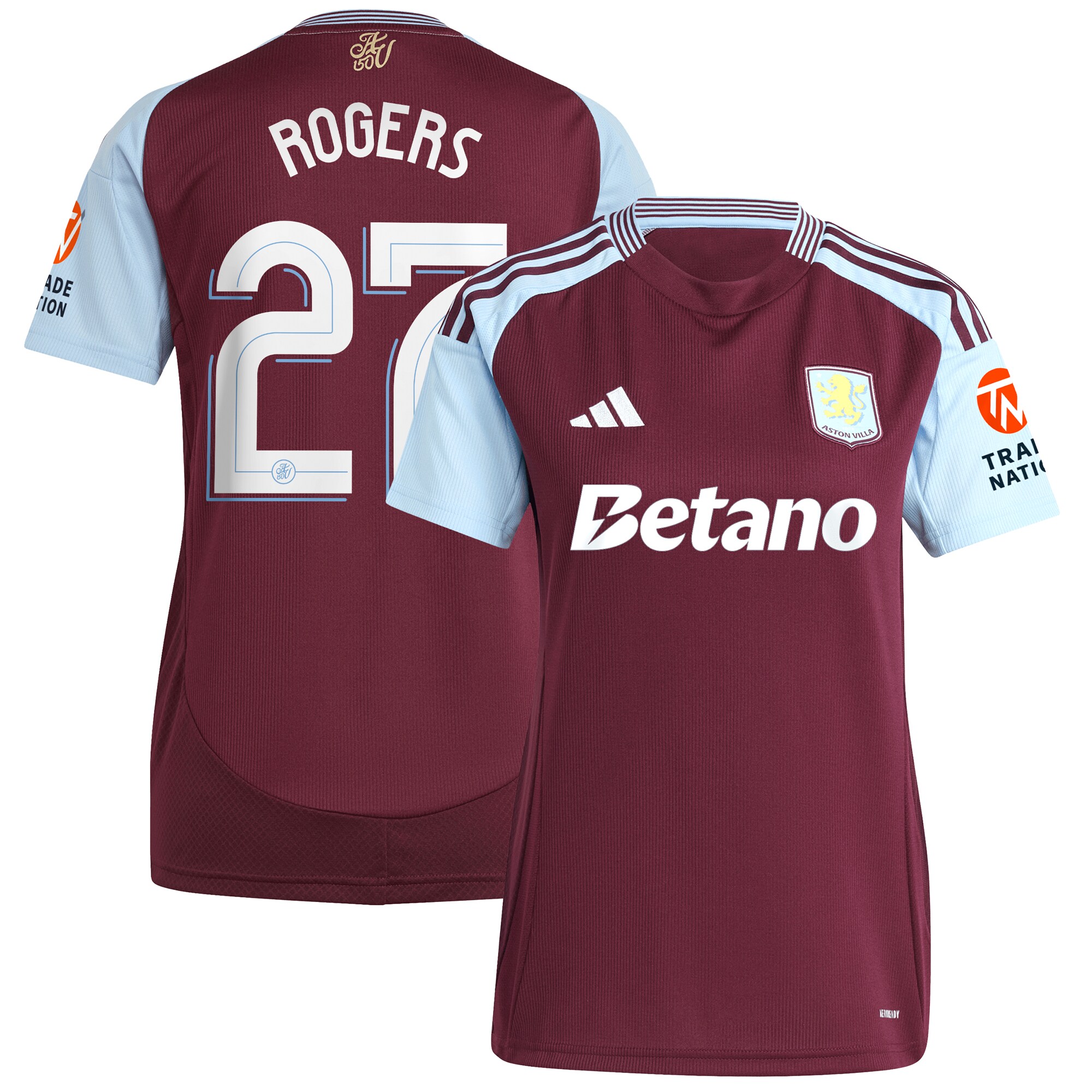 aston villa adidas home shirt 2024-25 – womens with rogers 27 cup printing Collection | Official Aston Villa Jerseys