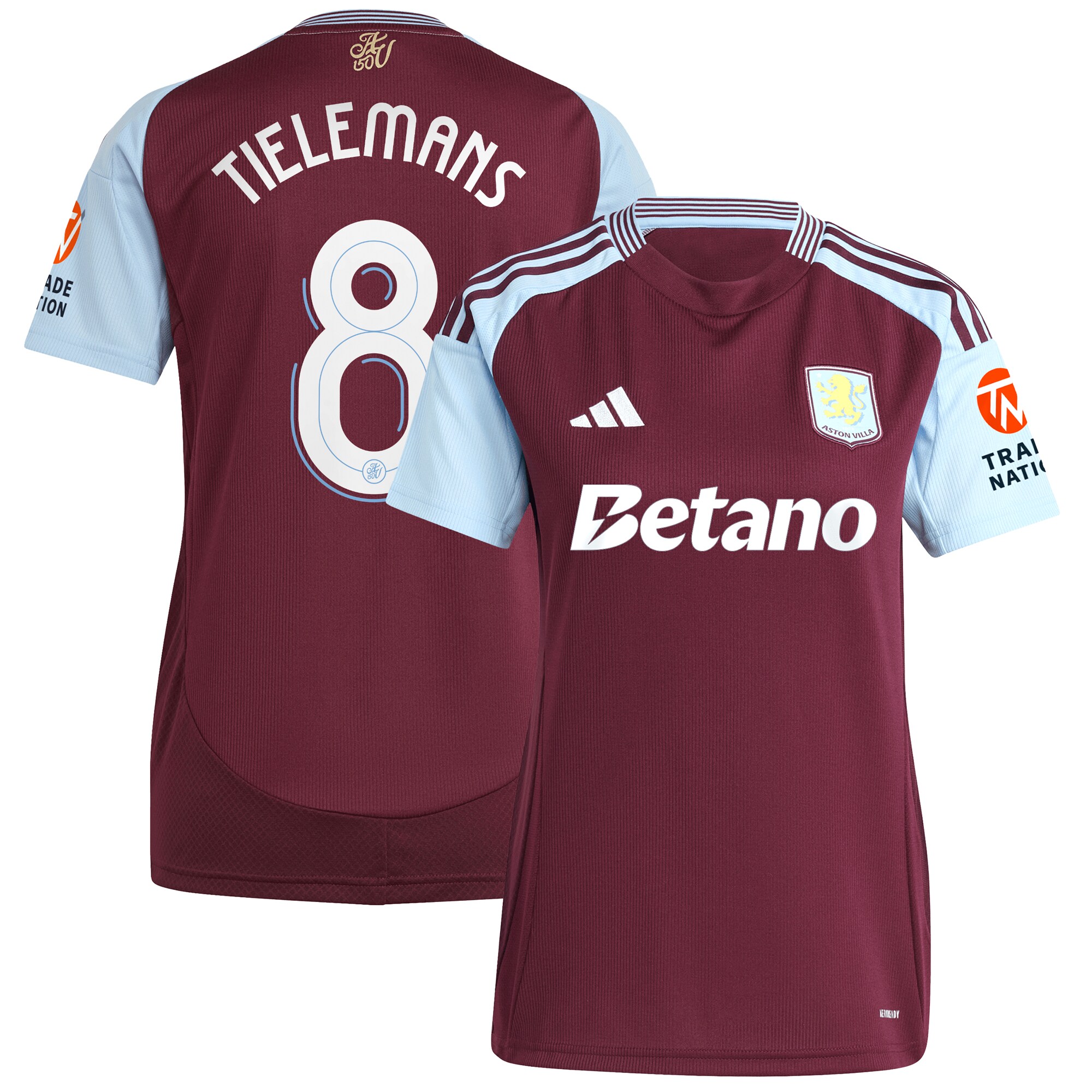 aston villa adidas home shirt 2024-25 – womens with tielemans 8 cup printing Collection | Official Aston Villa Jerseys