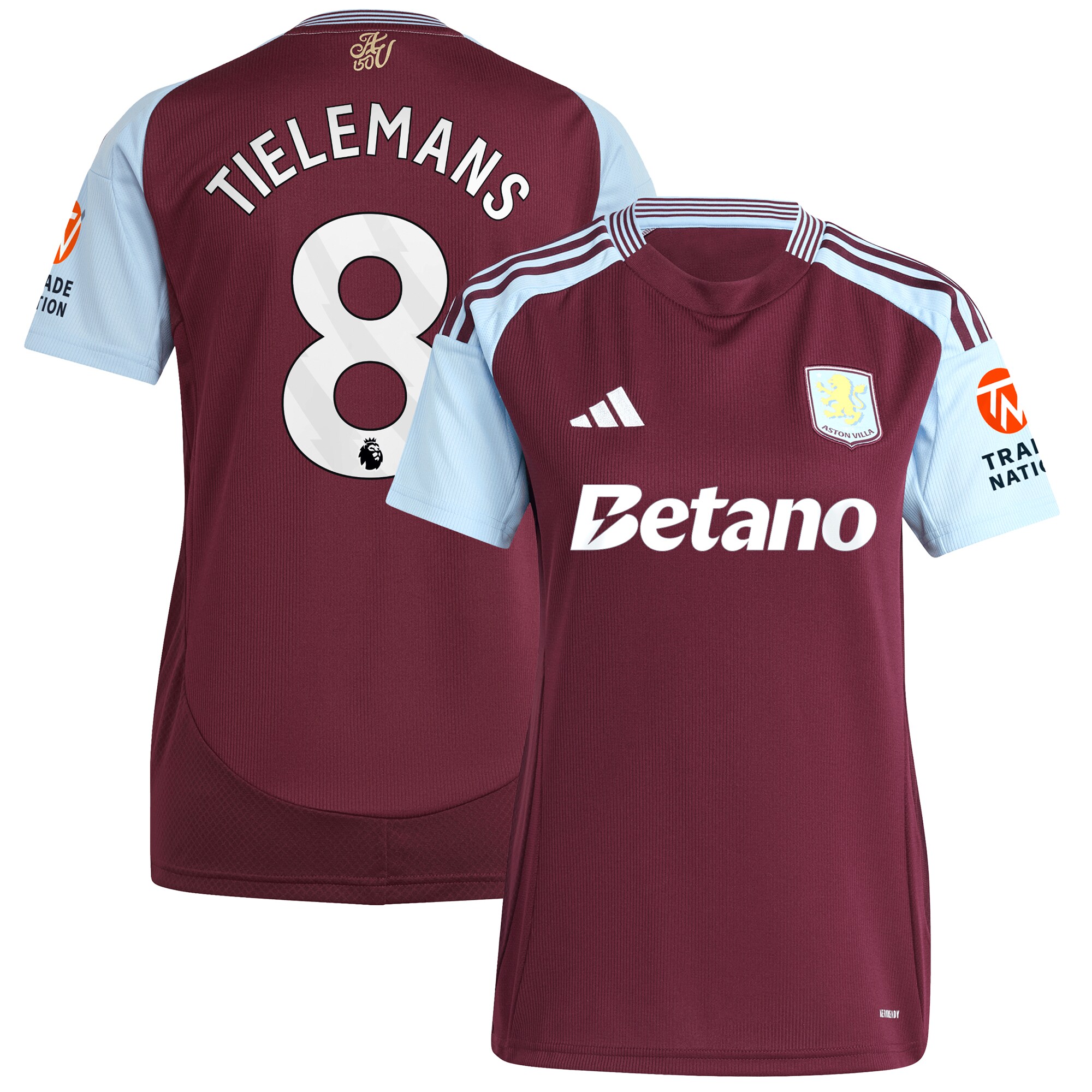 aston villa adidas home shirt 2024-25 – womens with tielemans 8 printing Collection | Official Aston Villa Jerseys