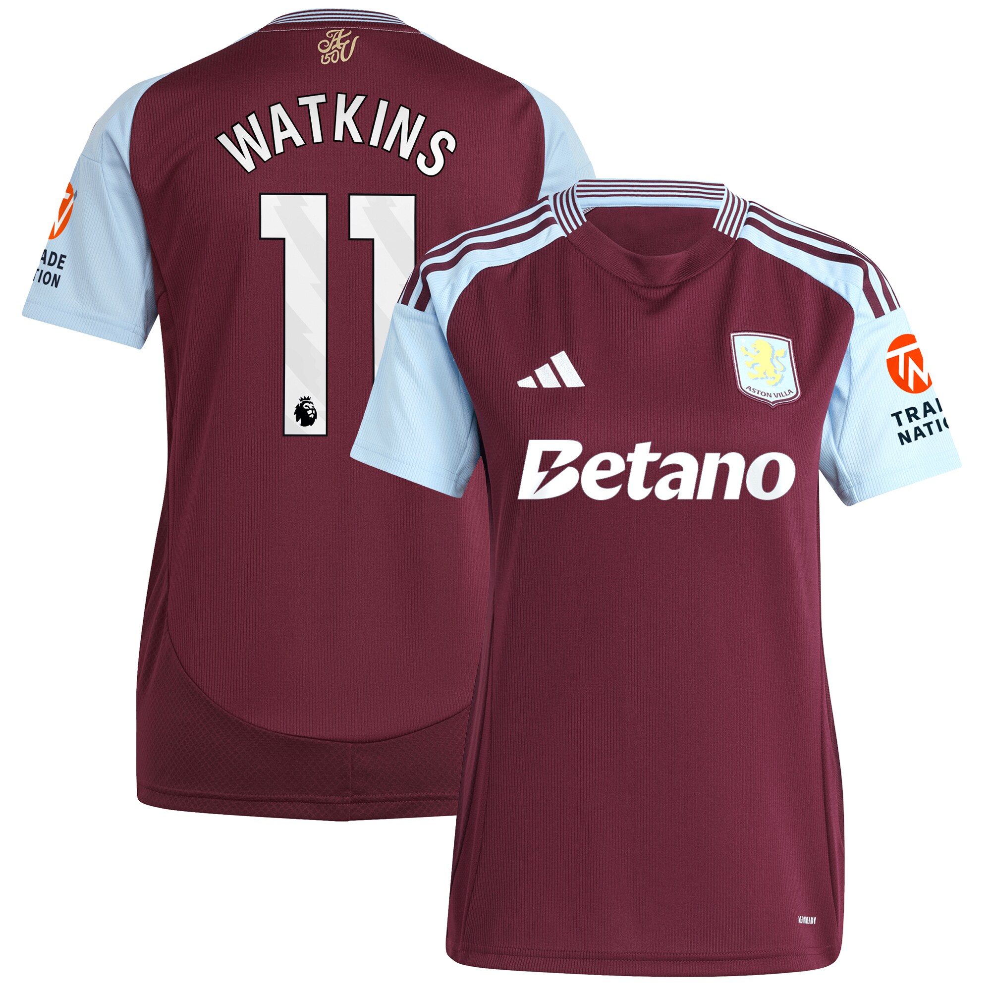 aston villa adidas home shirt 2024-25 – womens with watkins 11 printing Collection | Official Aston Villa Jerseys