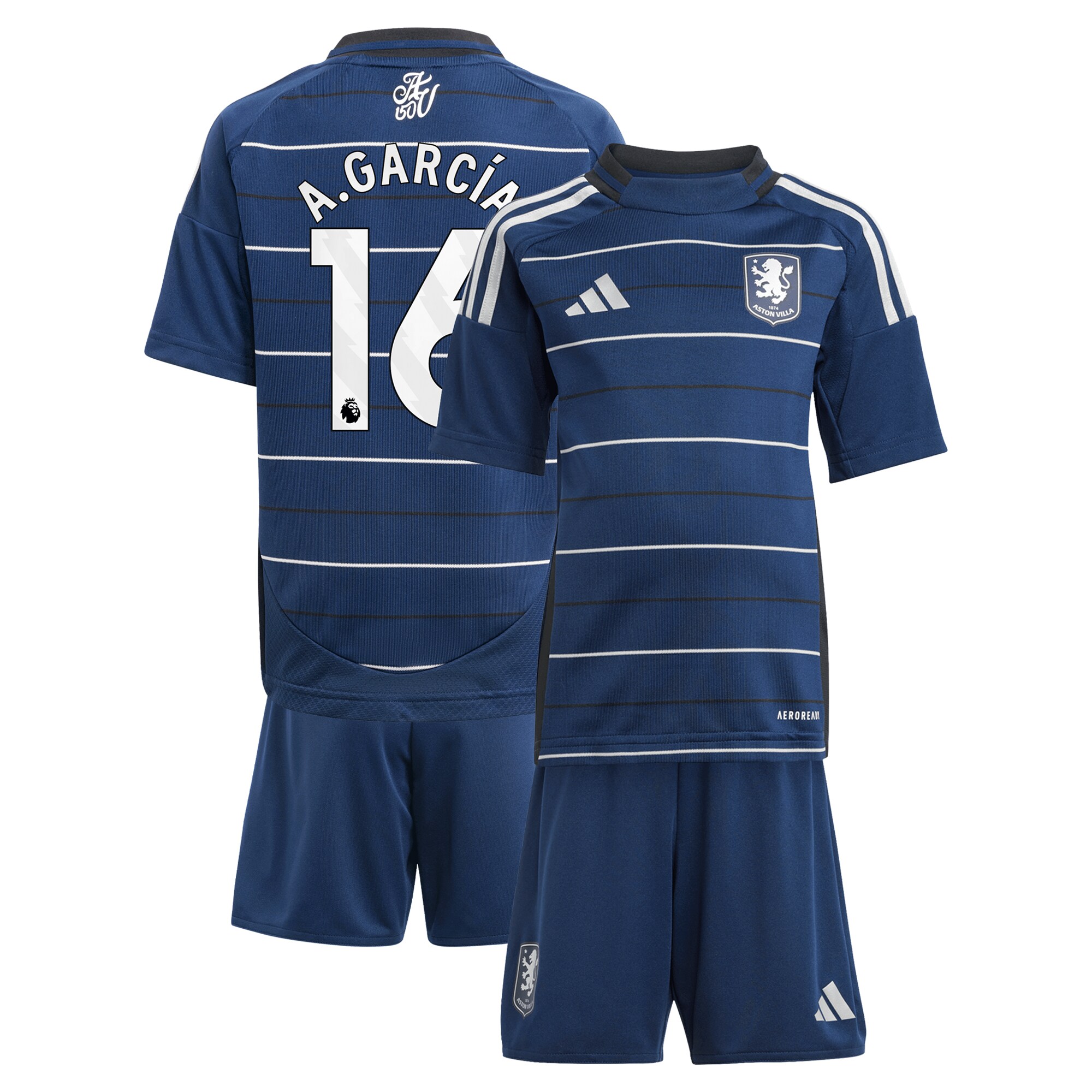 aston villa adidas third minikit 2024-25 with a.garcía 16 printing Collection | Official Aston Villa Jerseys