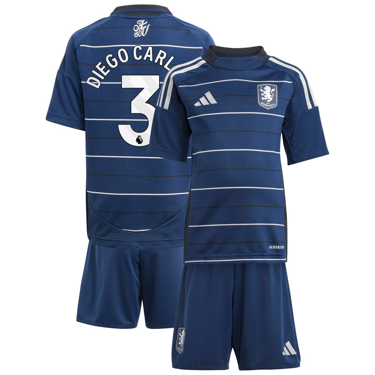 aston villa adidas third minikit 2024-25 with diego carlos 3 printing Collection | Official Aston Villa Jerseys