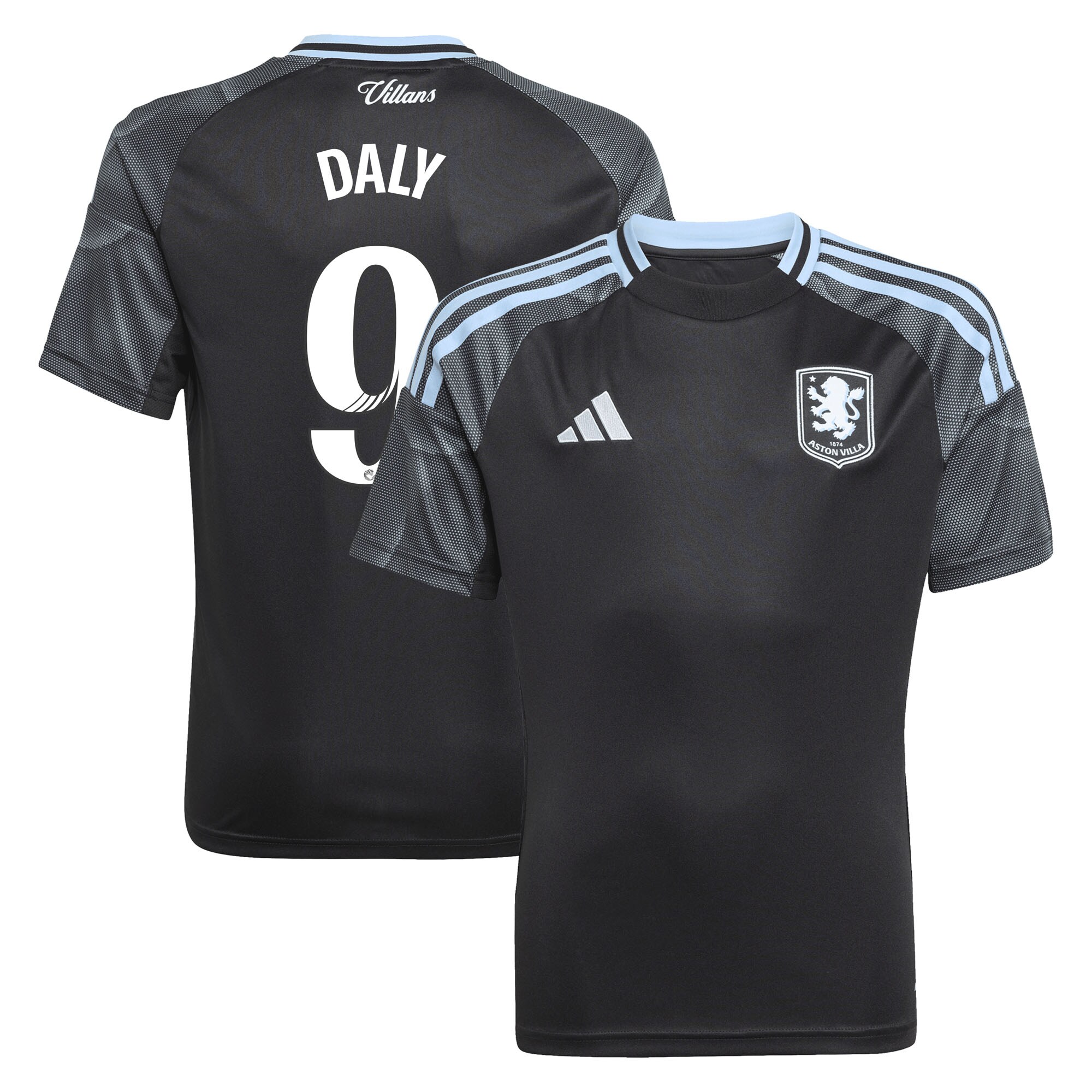 aston villa adidas wsl away shirt 2025-26 – kids with daly 9 printing Collection | Official Aston Villa Jerseys