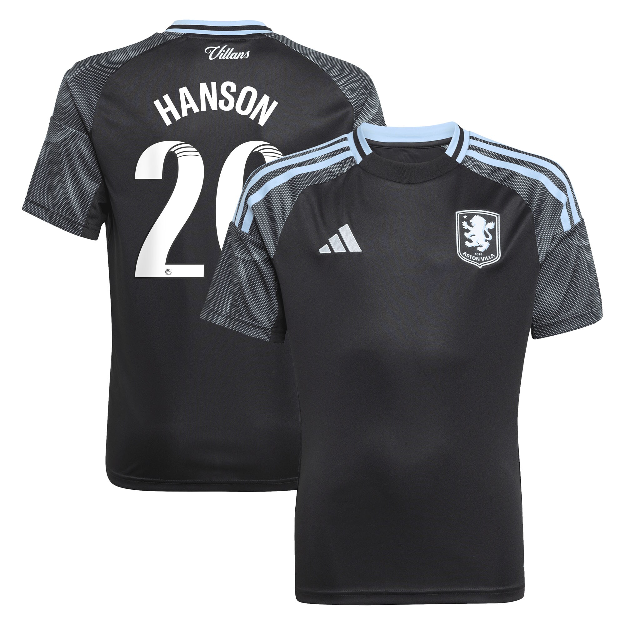 aston villa adidas wsl away shirt 2025-26 – kids with hanson 20 printing Collection | Official Aston Villa Jerseys