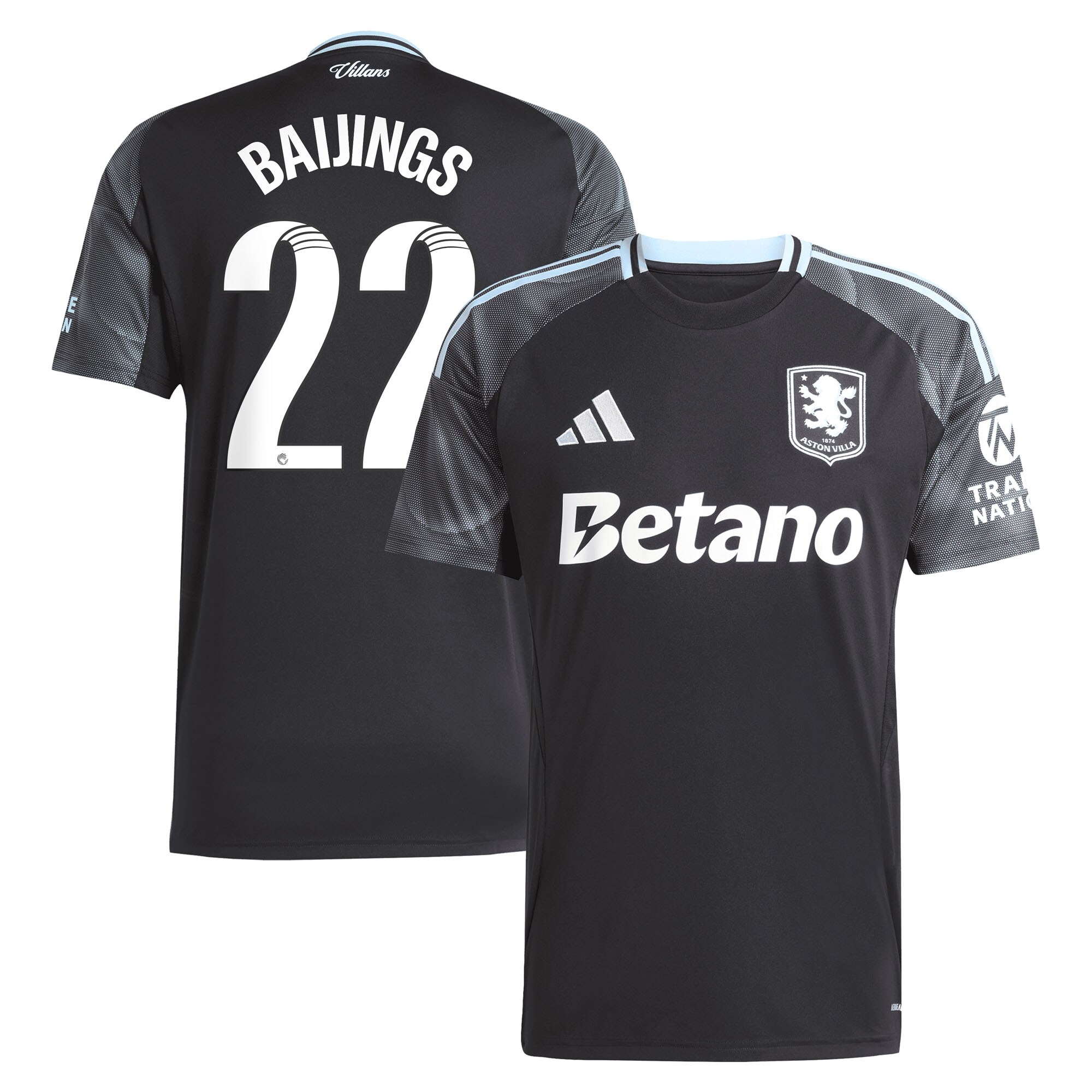 aston villa adidas wsl away shirt 2025-26 with baijings 22 printing Collection | Official Aston Villa Jerseys