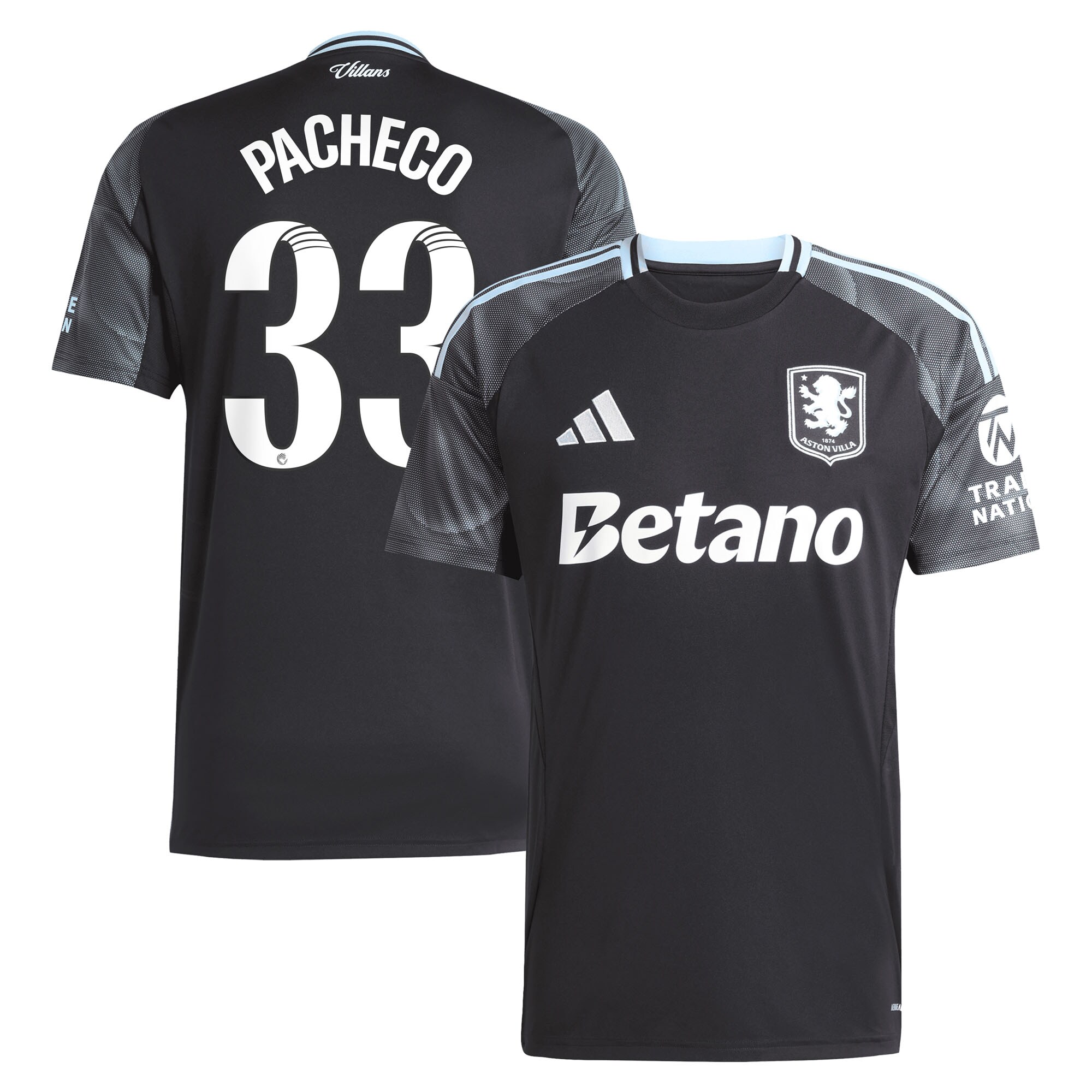aston villa adidas wsl away shirt 2025-26 with pacheco 33 printing Collection | Official Aston Villa Jerseys