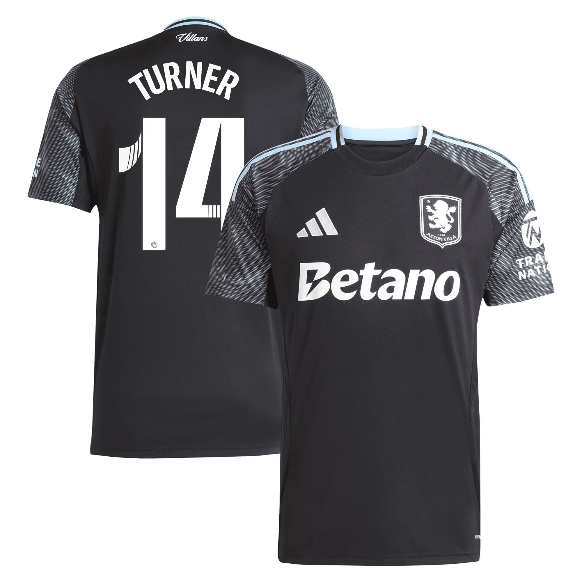 aston villa adidas wsl away shirt 2025-26 with turner 14 printing Collection | Official Aston Villa Jerseys