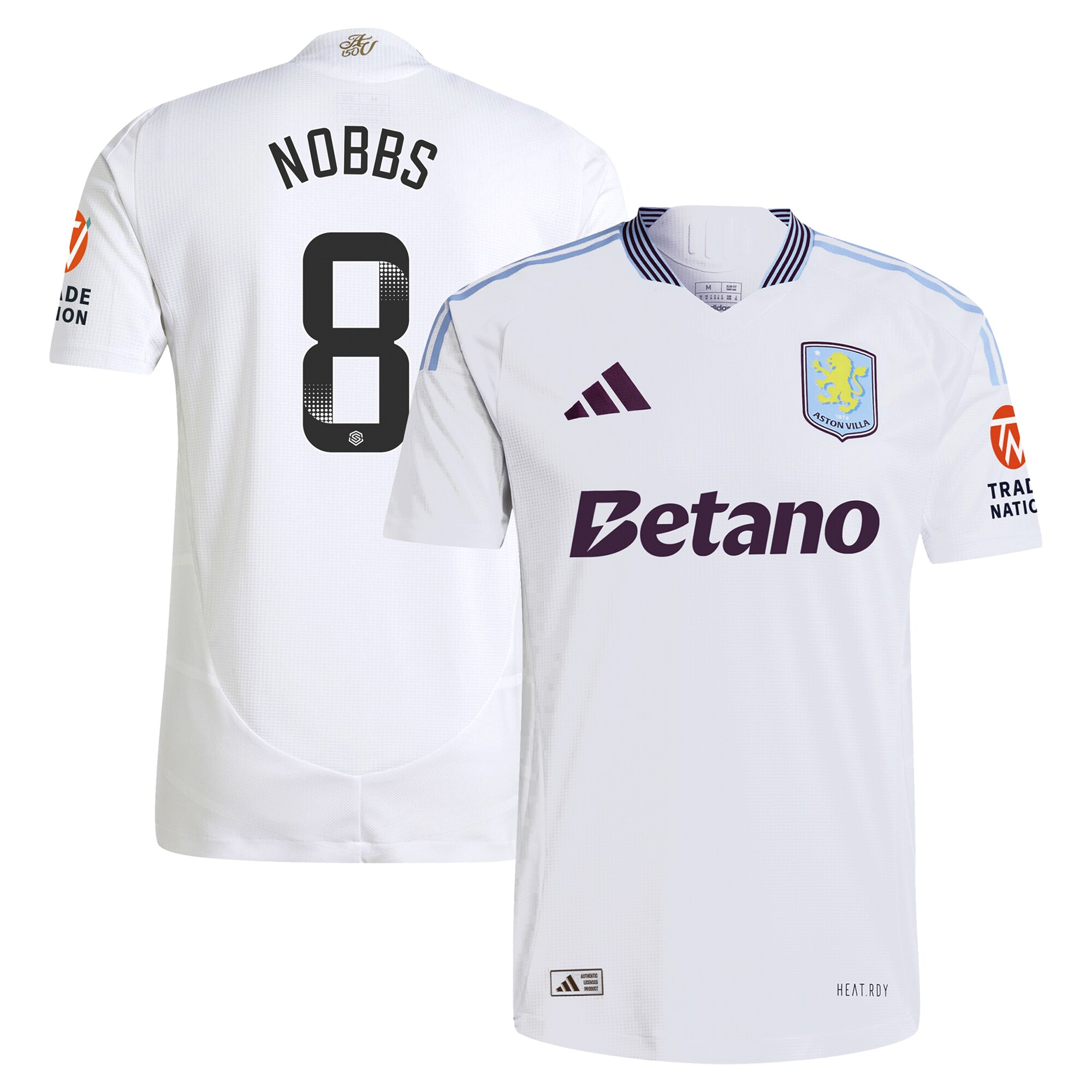 aston villa wsl adidas away authentic shirt 2024-25 with nobbs 8 printing Collection | Official Aston Villa Jerseys