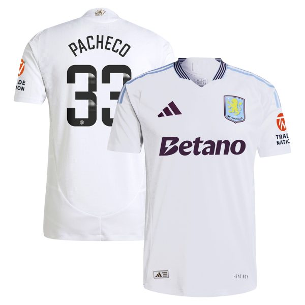 aston villa wsl adidas away authentic shirt 2024-25 with pacheco 33 printing Collection | Official Aston Villa Jerseys