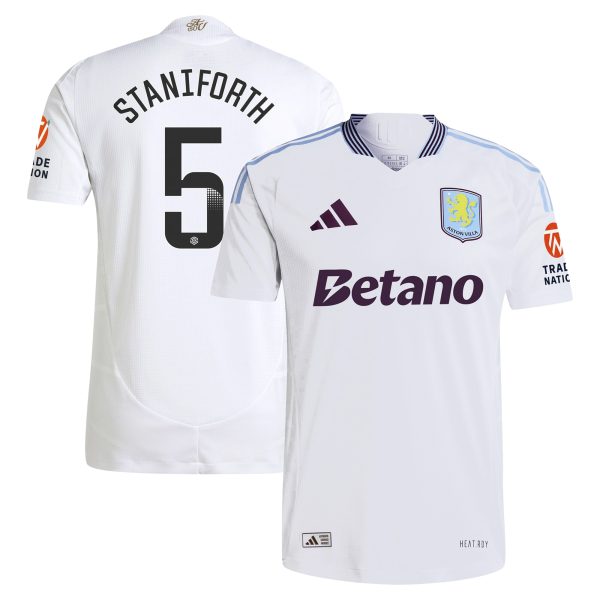 aston villa wsl adidas away authentic shirt 2024-25 with staniforth 5 printing Collection | Official Aston Villa Jerseys