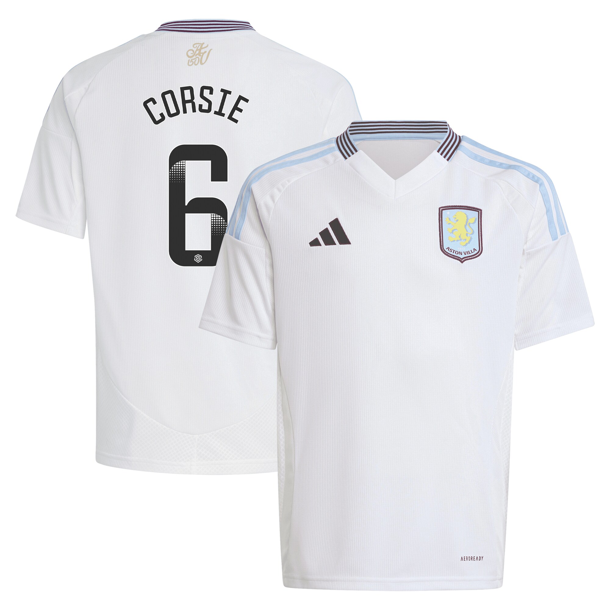 aston villa wsl adidas away shirt 2024-25 – kids with corsie 6 printing Collection | Official Aston Villa Jerseys