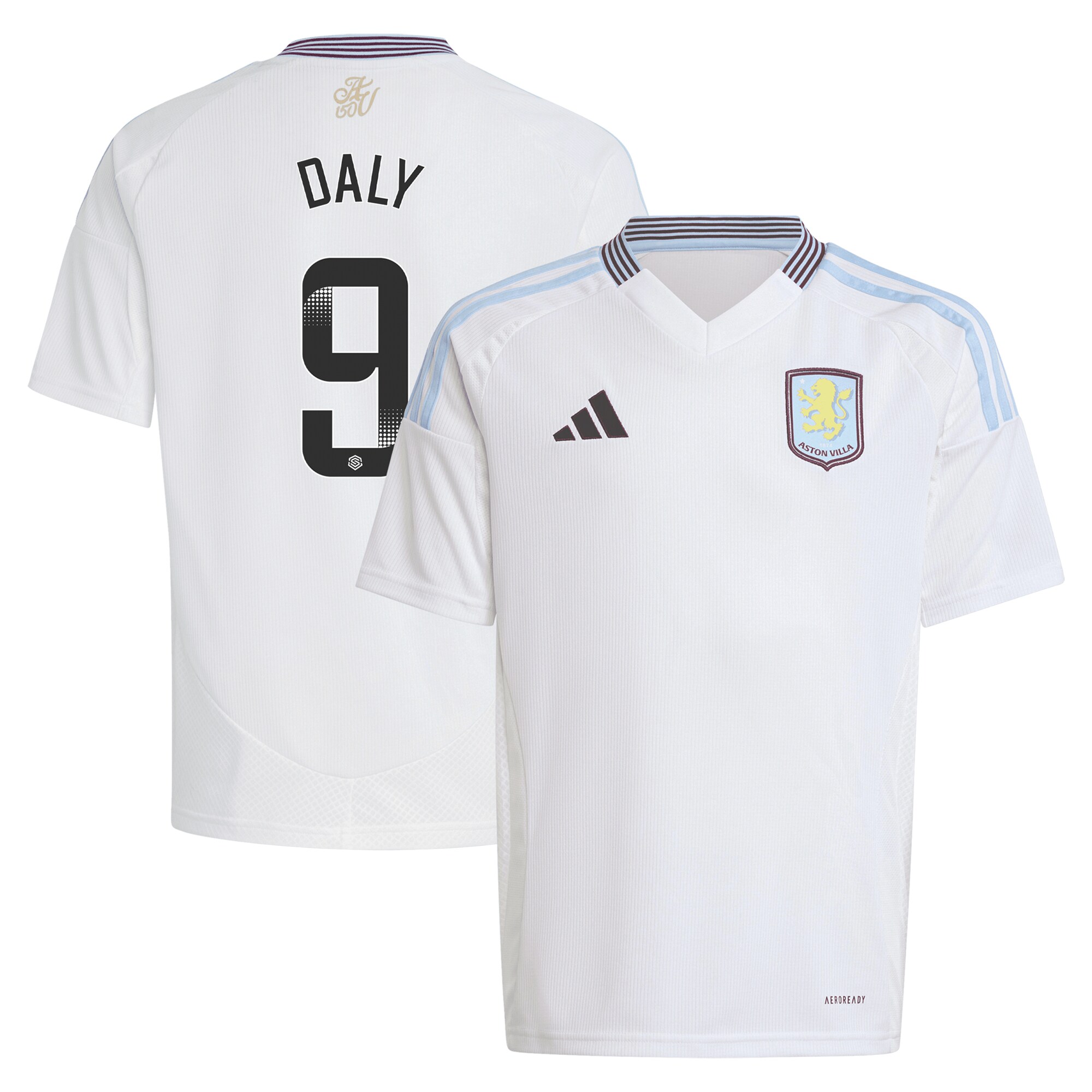 aston villa wsl adidas away shirt 2024-25 – kids with daly 9 printing Collection | Official Aston Villa Jerseys