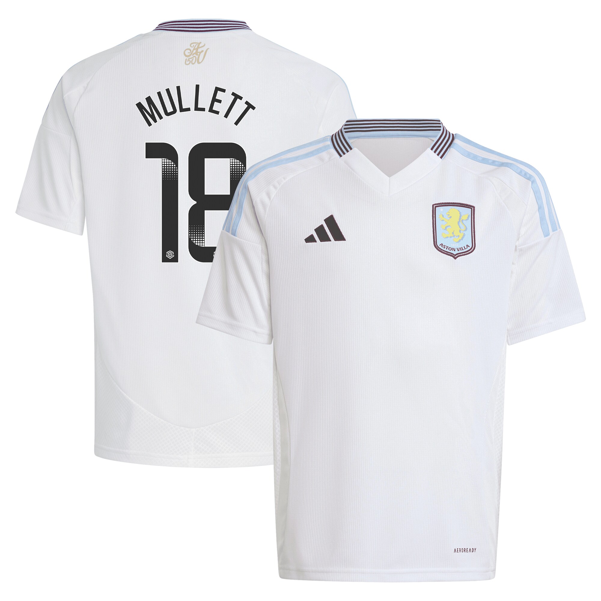 aston villa wsl adidas away shirt 2024-25 – kids with mullett 18 printing Collection | Official Aston Villa Jerseys
