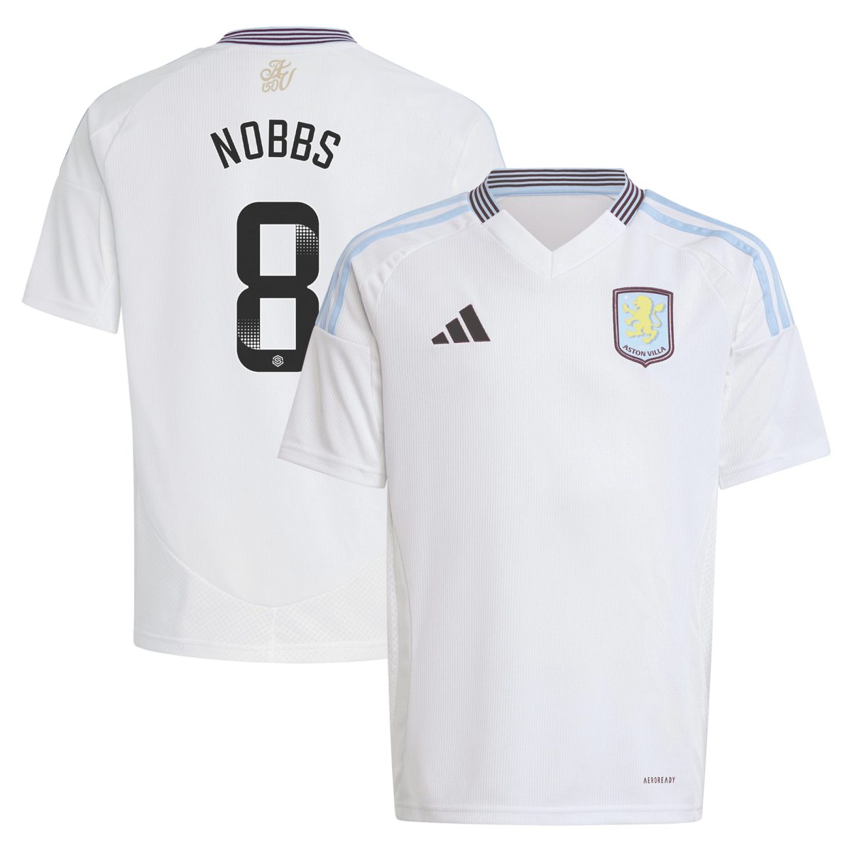 aston villa wsl adidas away shirt 2024-25 – kids with nobbs 8 printing Collection | Official Aston Villa Jerseys
