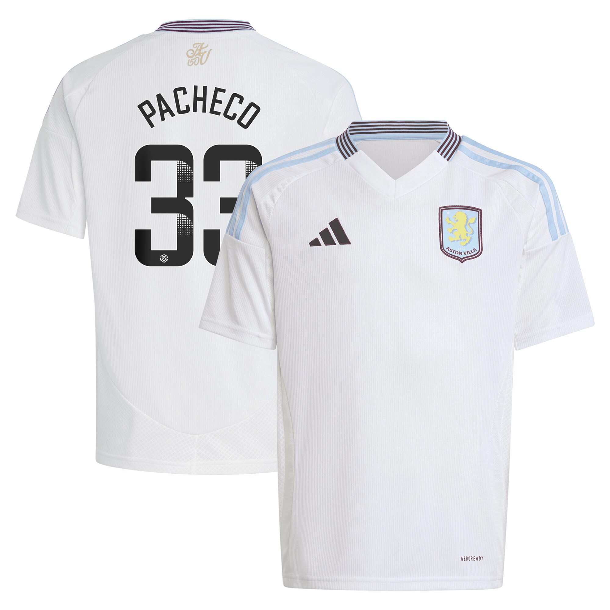 aston villa wsl adidas away shirt 2024-25 – kids with pacheco 33 printing Collection | Official Aston Villa Jerseys