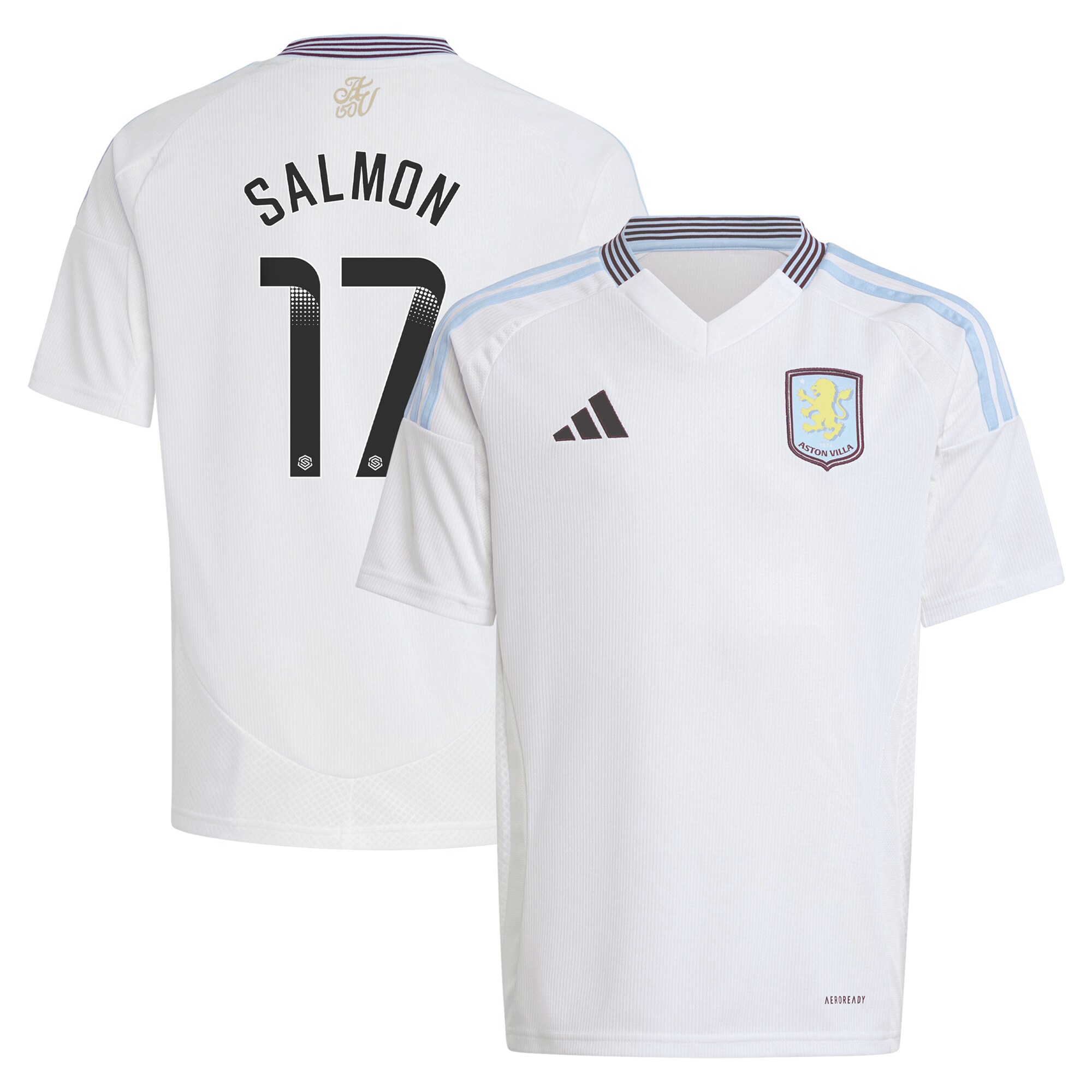 aston villa wsl adidas away shirt 2024-25 – kids with salmon 17 printing Collection | Official Aston Villa Jerseys
