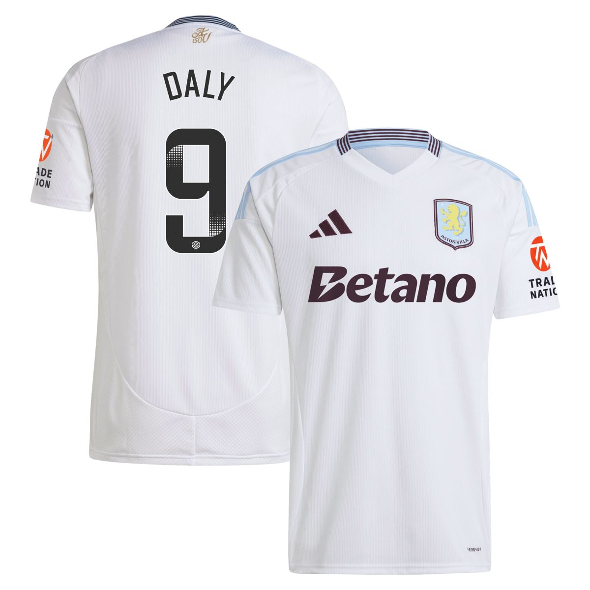 aston villa wsl adidas away shirt 2024-25 with daly 9 printing Collection | Official Aston Villa Jerseys