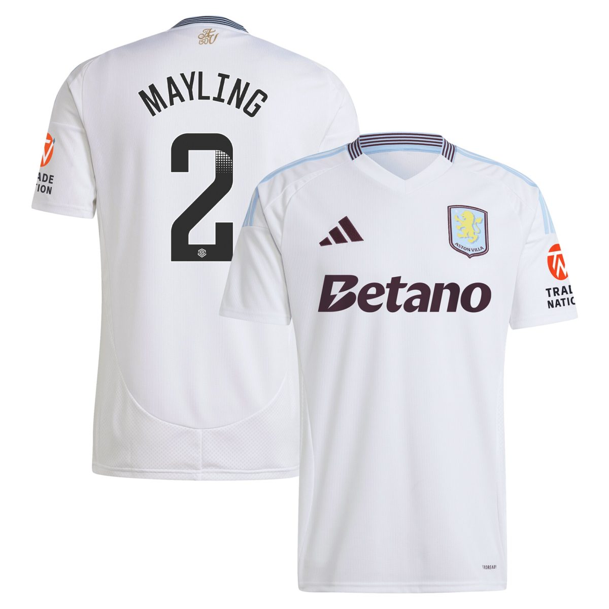 aston villa wsl adidas away shirt 2024-25 with mayling 2 printing Collection | Official Aston Villa Jerseys