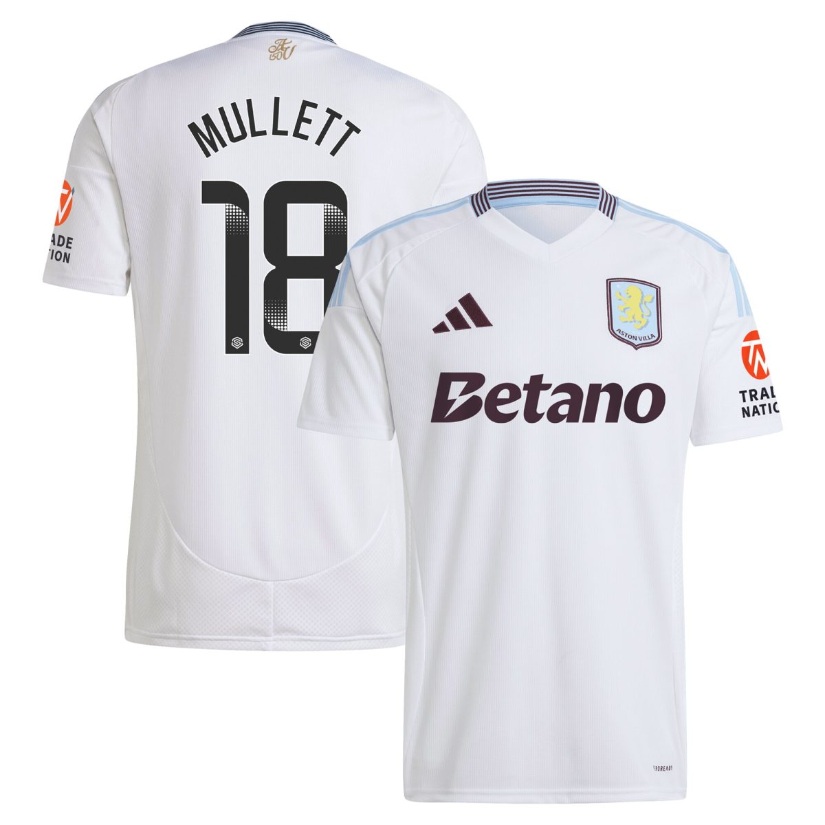 aston villa wsl adidas away shirt 2024-25 with mullett 18 printing Collection | Official Aston Villa Jerseys