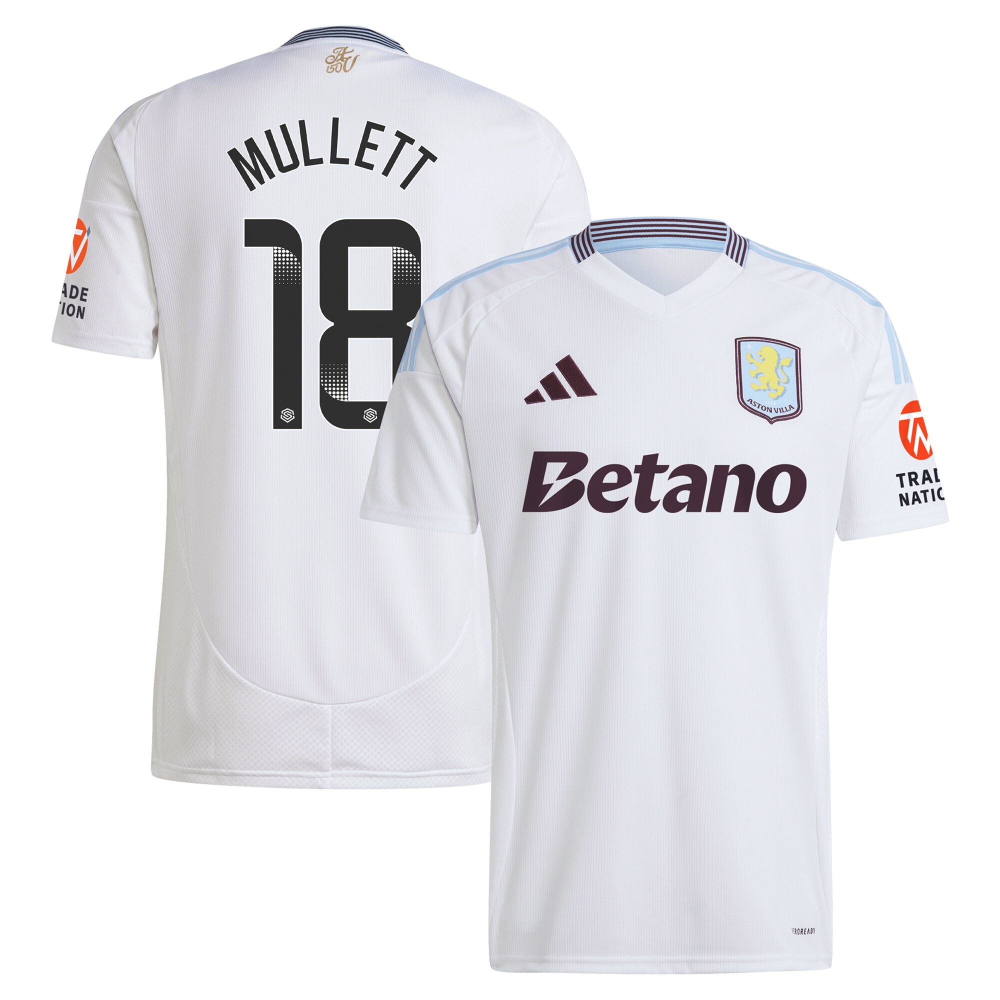 aston villa wsl adidas away shirt 2024-25 with mullett 18 printing Collection | Official Aston Villa Jerseys