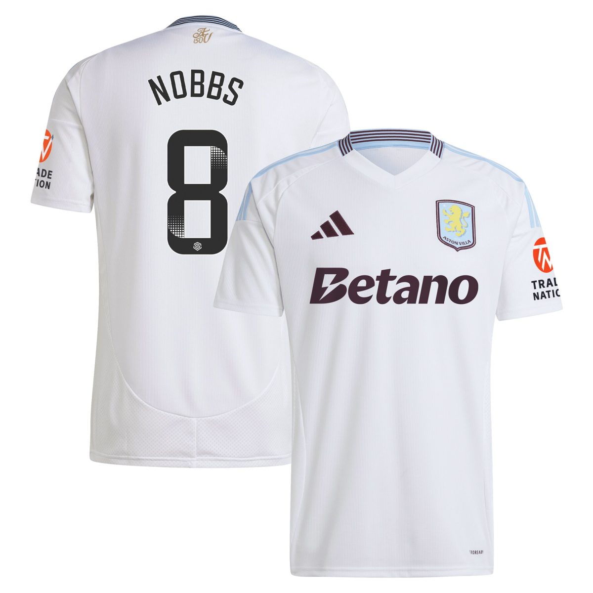 aston villa wsl adidas away shirt 2024-25 with nobbs 8 printing Collection | Official Aston Villa Jerseys