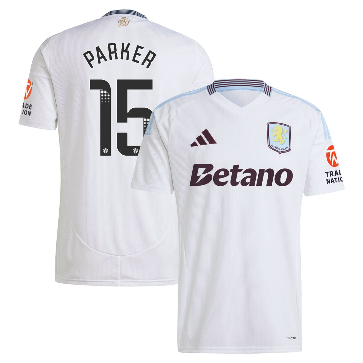 aston villa wsl adidas away shirt 2024-25 with parker 15 printing Collection | Official Aston Villa Jerseys