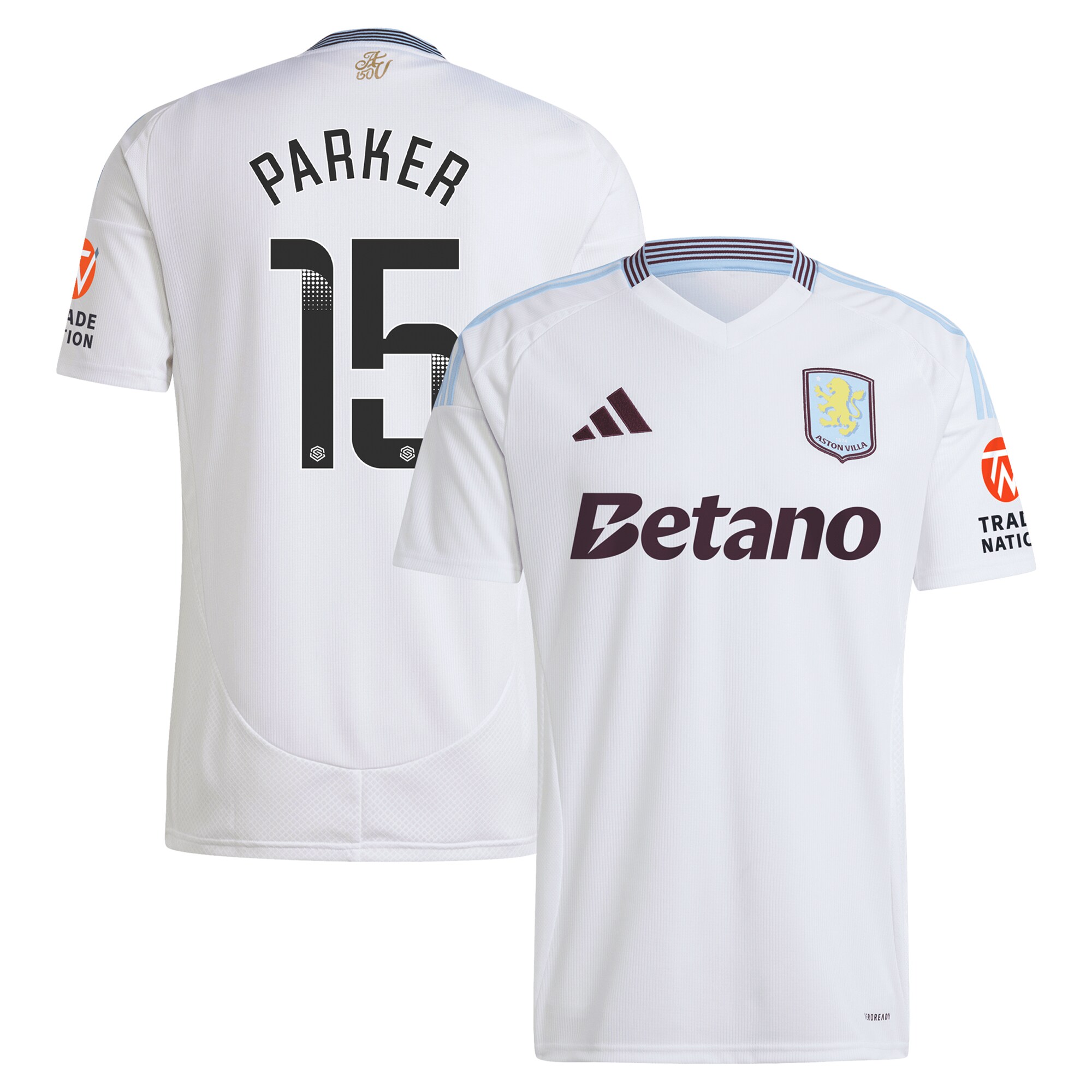 aston villa wsl adidas away shirt 2024-25 with parker 15 printing Collection | Official Aston Villa Jerseys