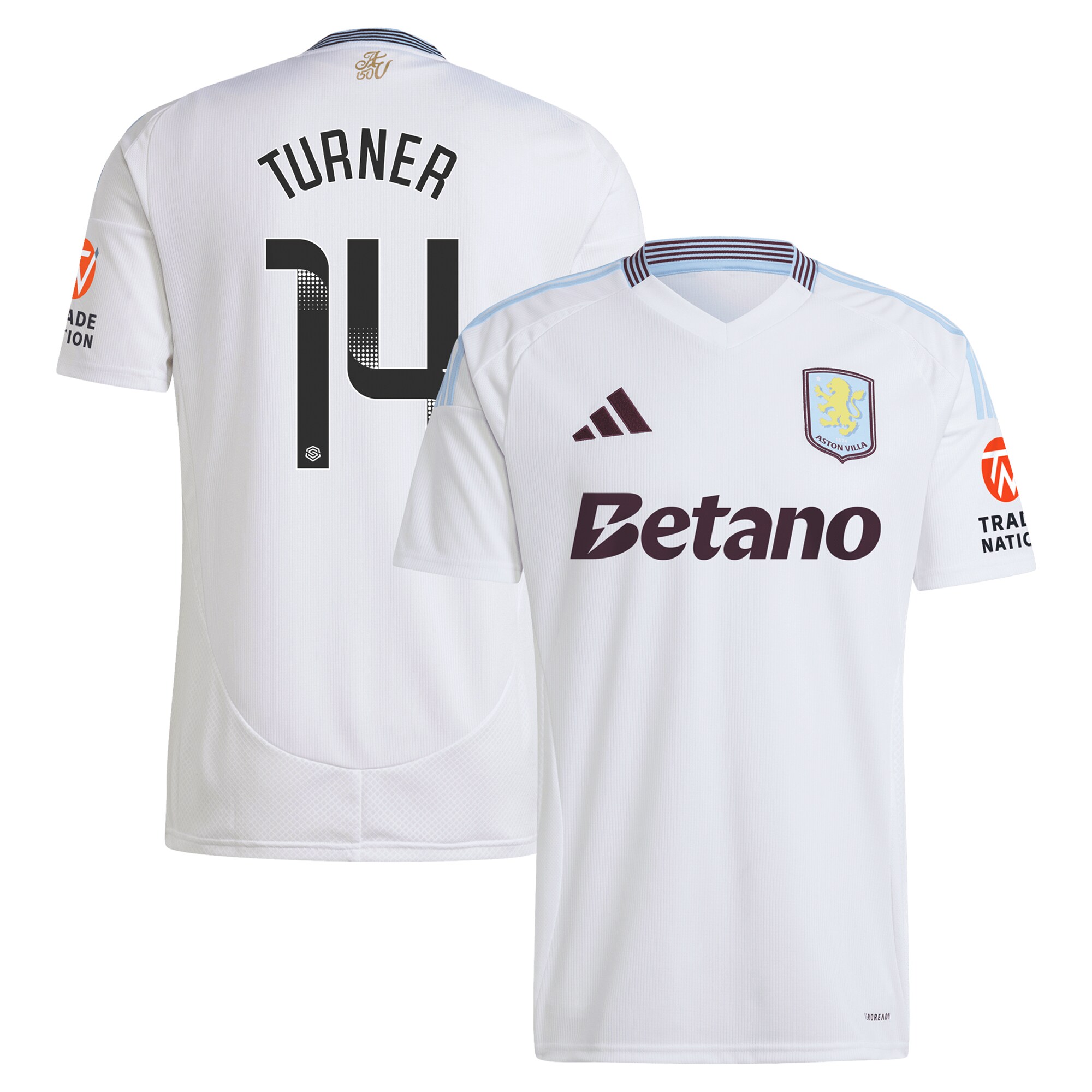 aston villa wsl adidas away shirt 2024-25 with turner 14 printing Collection | Official Aston Villa Jerseys