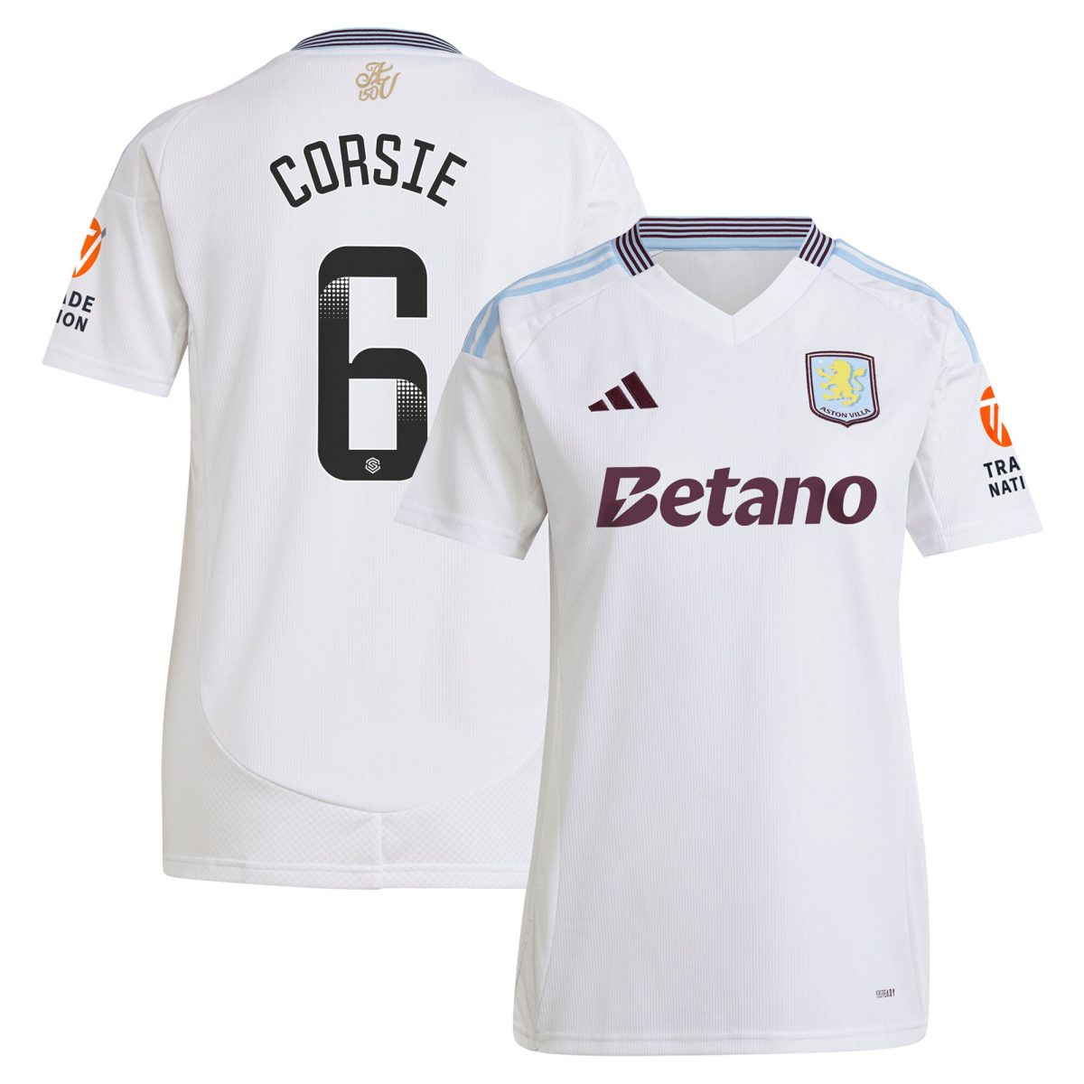 aston villa wsl adidas away shirt 2024-25 – womens with corsie 6 printing Collection | Official Aston Villa Jerseys