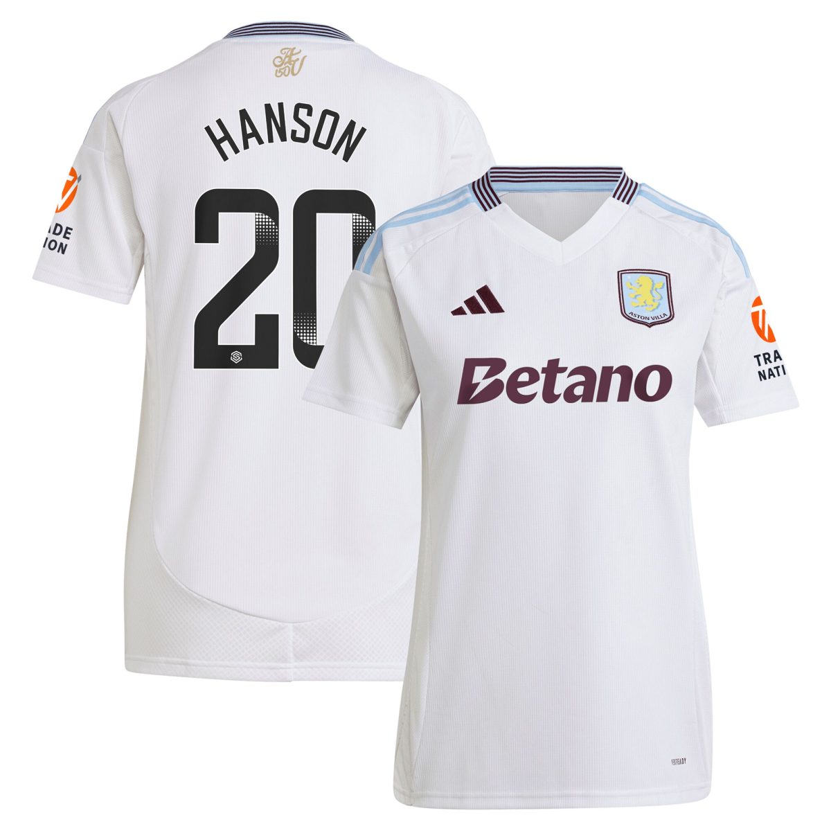aston villa wsl adidas away shirt 2024-25 – womens with hanson 20 printing Collection | Official Aston Villa Jerseys