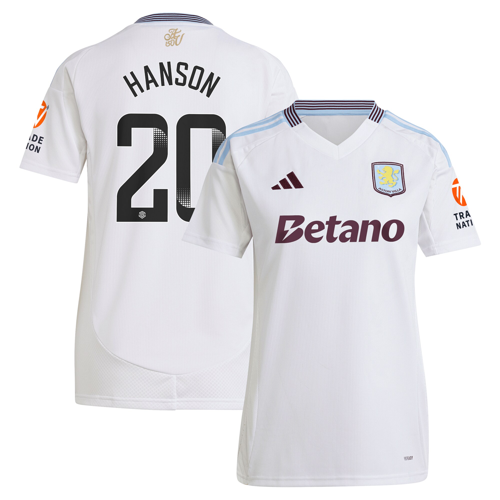 aston villa wsl adidas away shirt 2024-25 – womens with hanson 20 printing Collection | Official Aston Villa Jerseys