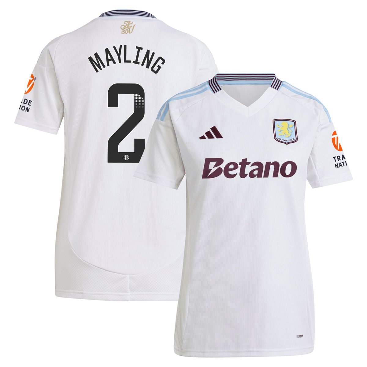 aston villa wsl adidas away shirt 2024-25 – womens with mayling 2 printing Collection | Official Aston Villa Jerseys