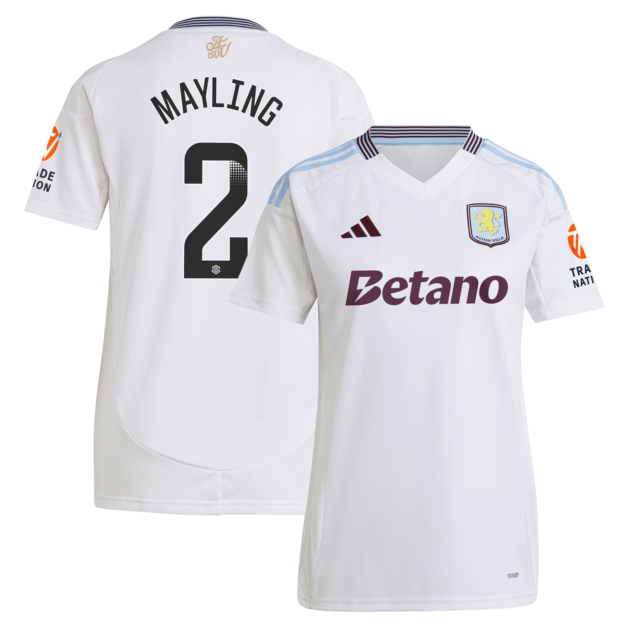 aston villa wsl adidas away shirt 2024-25 – womens with mayling 2 printing Collection | Official Aston Villa Jerseys