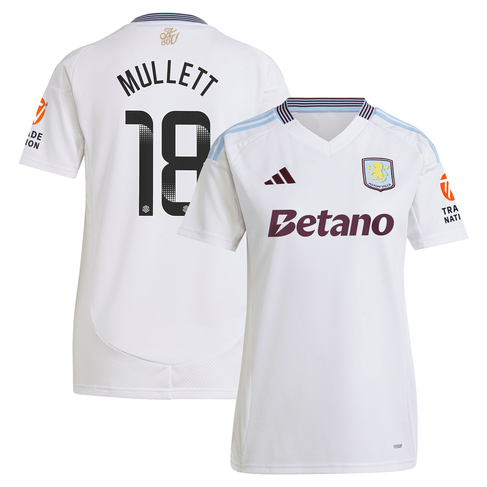 aston villa wsl adidas away shirt 2024-25 – womens with mullett 18 printing Collection | Official Aston Villa Jerseys