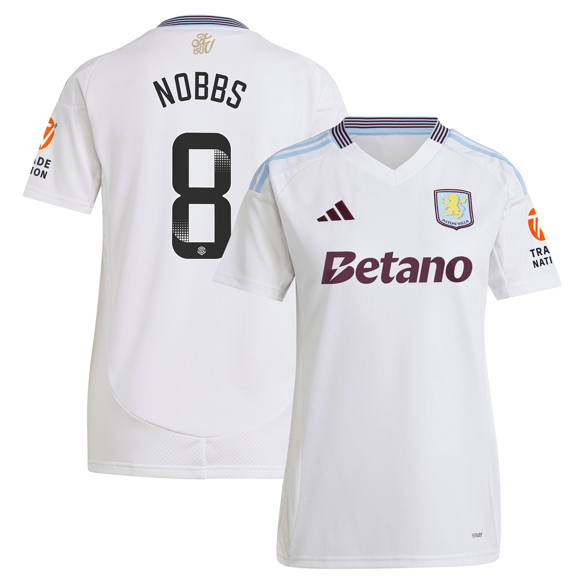 aston villa wsl adidas away shirt 2024-25 – womens with nobbs 8 printing Collection | Official Aston Villa Jerseys