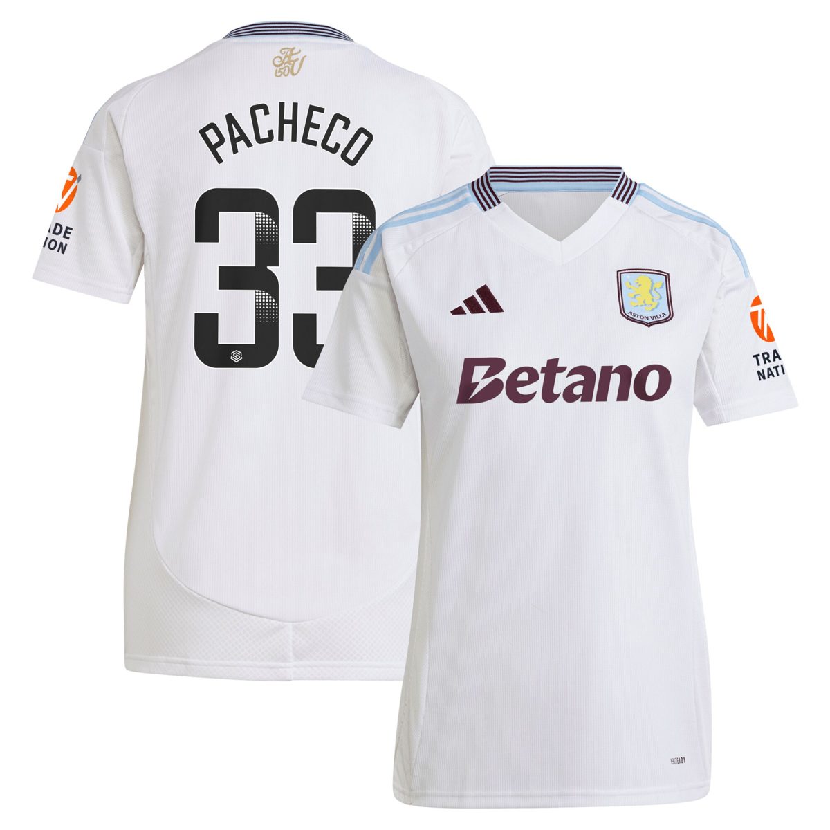 aston villa wsl adidas away shirt 2024-25 – womens with pacheco 33 printing Collection | Official Aston Villa Jerseys