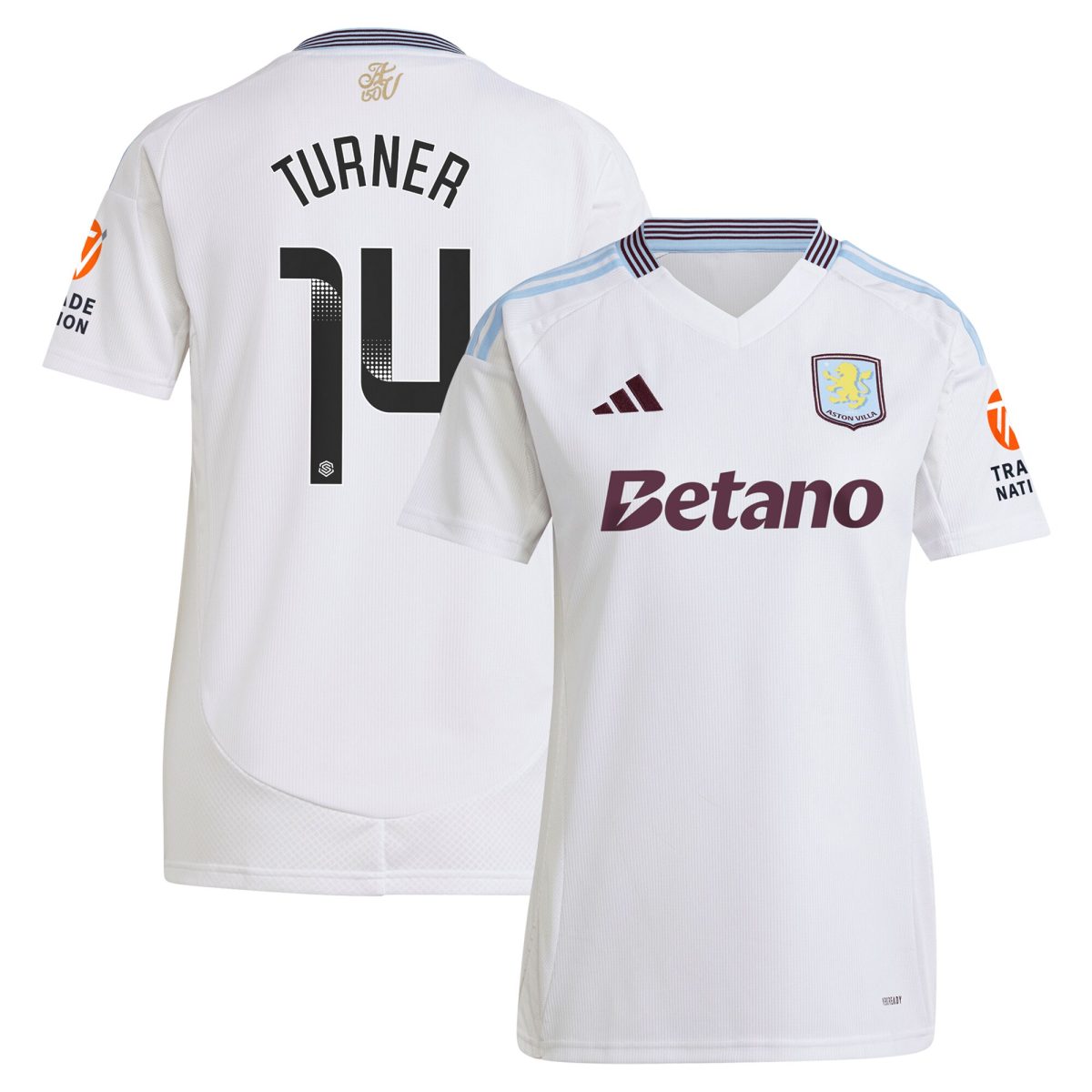 aston villa wsl adidas away shirt 2024-25 – womens with turner 14 printing Collection | Official Aston Villa Jerseys
