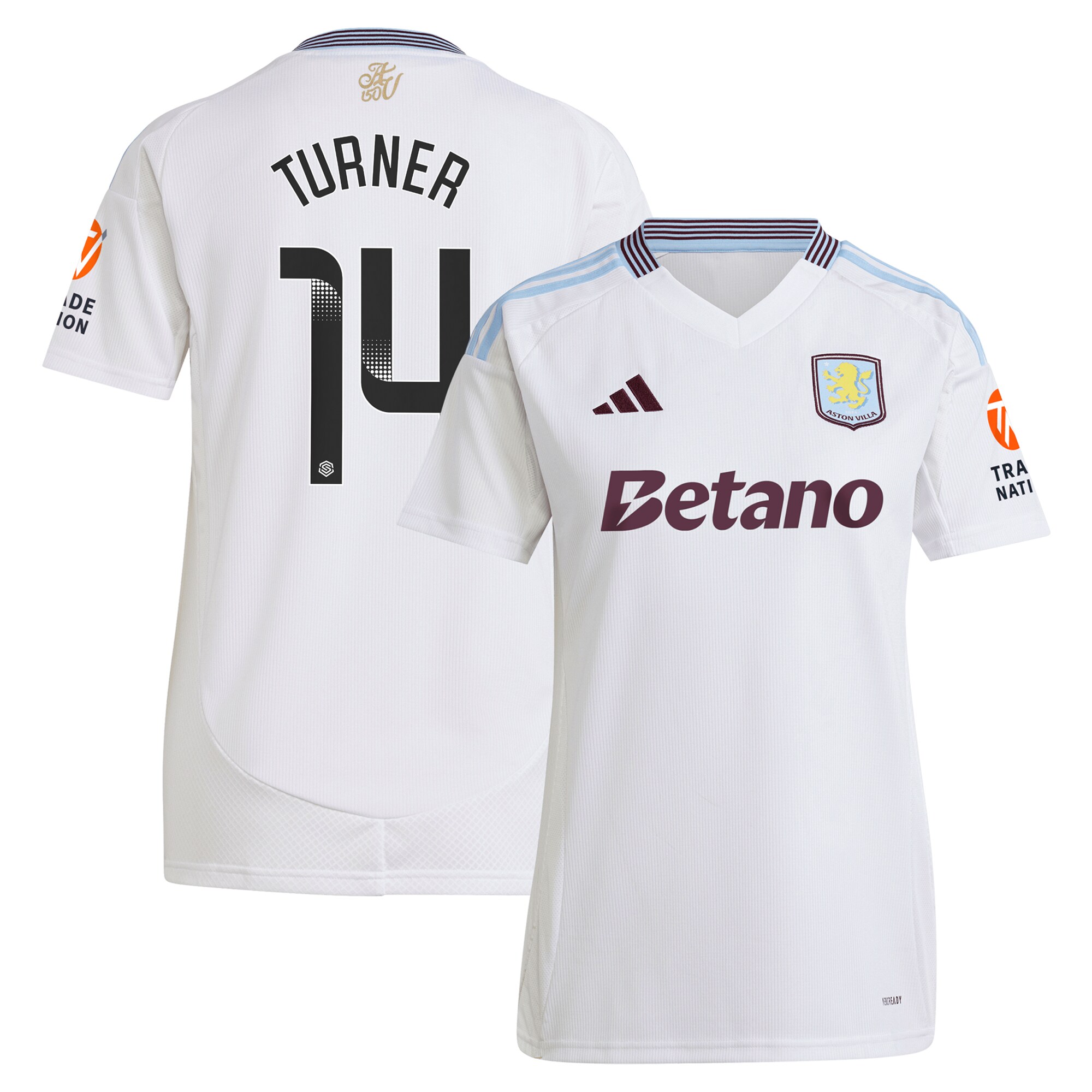 aston villa wsl adidas away shirt 2024-25 – womens with turner 14 printing Collection | Official Aston Villa Jerseys